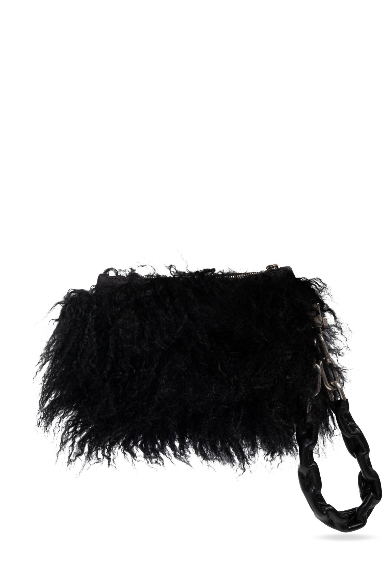 Dolce & Gabbana Furry Clutch In Black