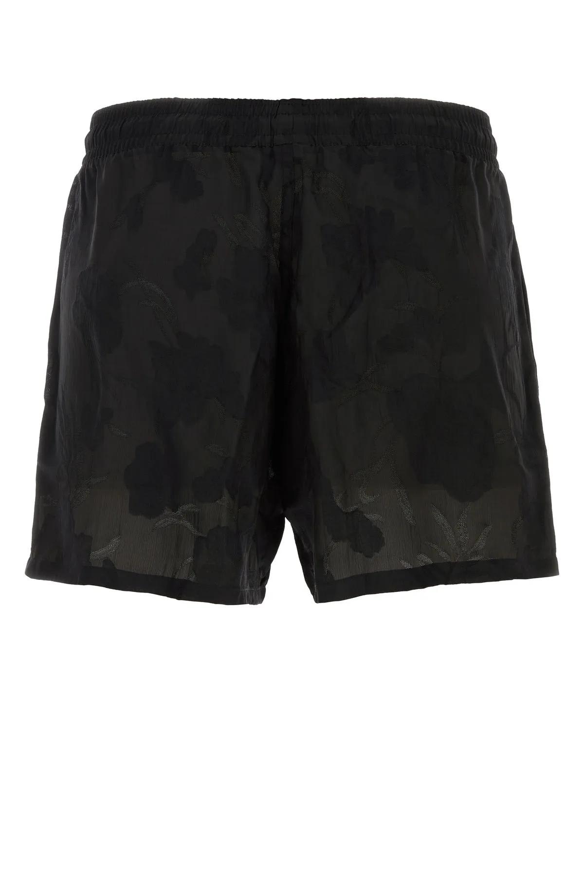 Shop Etro Black Viscose Blend Bermuda Shorts