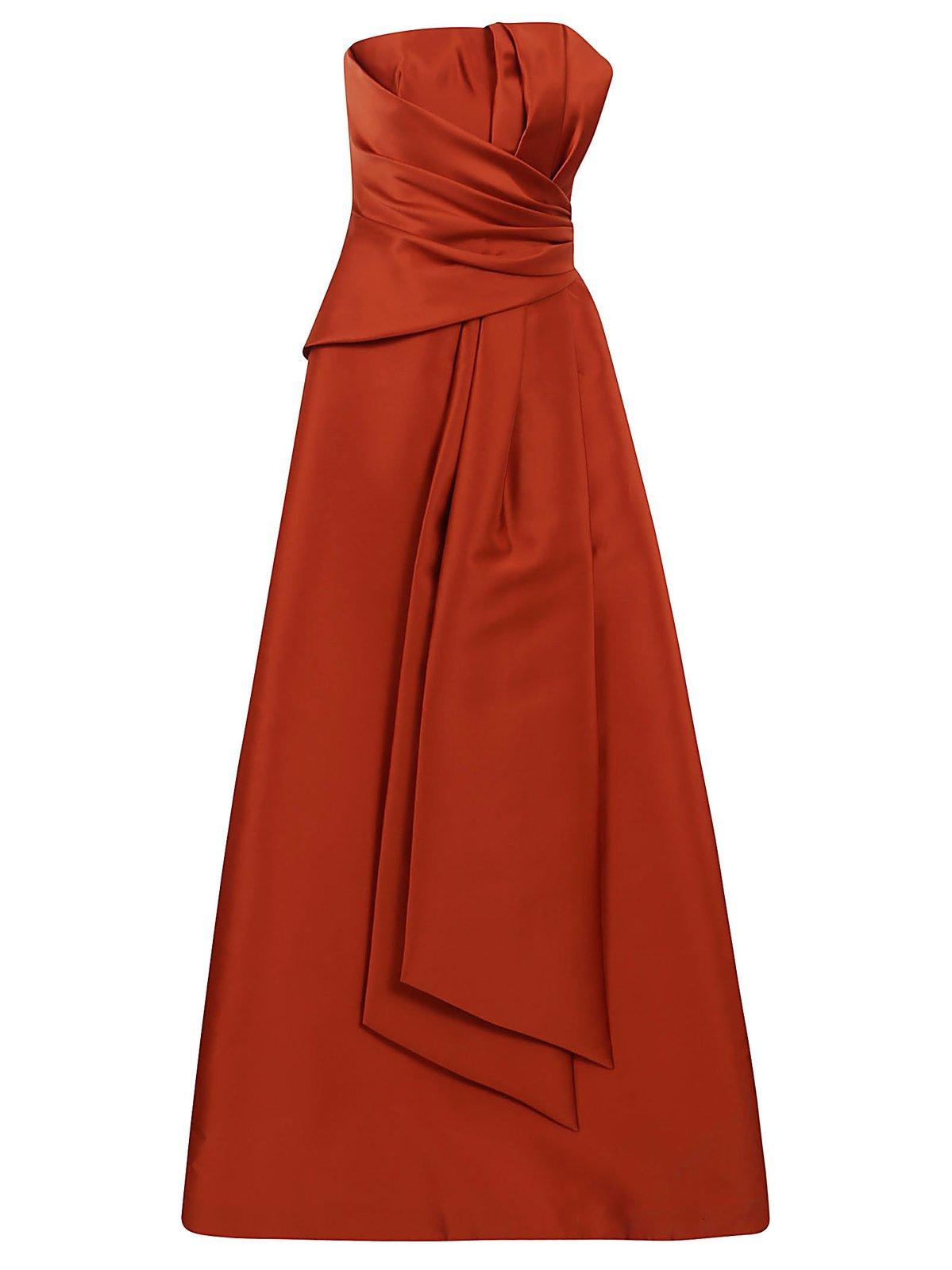 Alberta Ferretti Sleeveless Bow Gown In Red