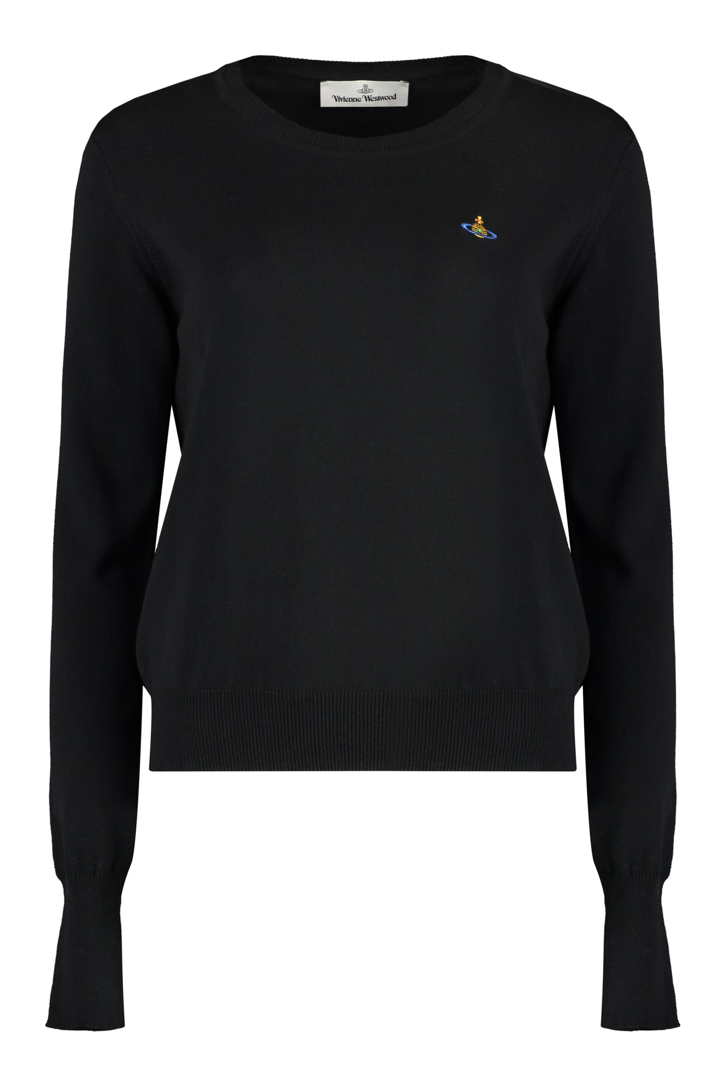 Shop Vivienne Westwood Bea Cotton Crew-neck Sweater In Black