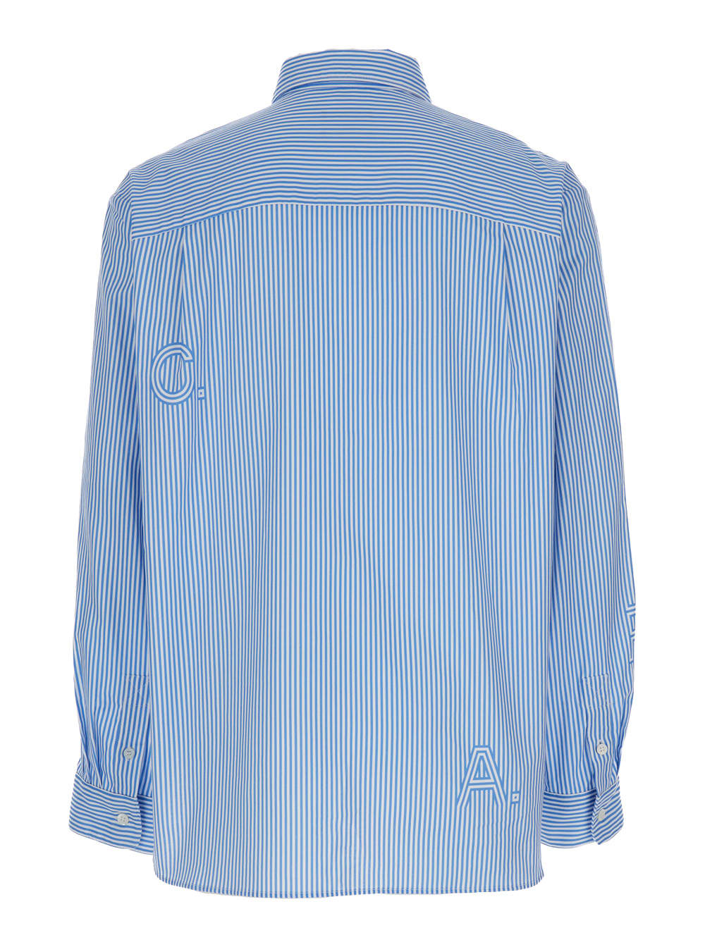 Shop Apc Light Blue And White Shirt In Cotton Man