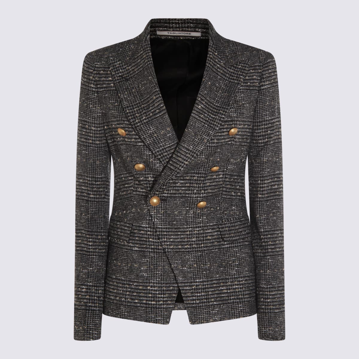 Tagliatore Structured Double-breasted Blazer Button Detailing In Gray