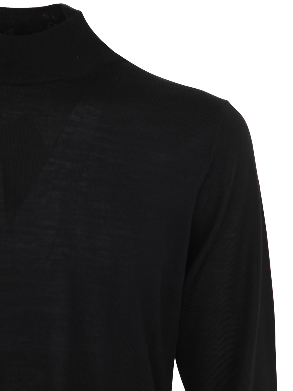 Shop Filippo De Laurentiis Royal Merino Long Sleeves High Neck Sweater In Black