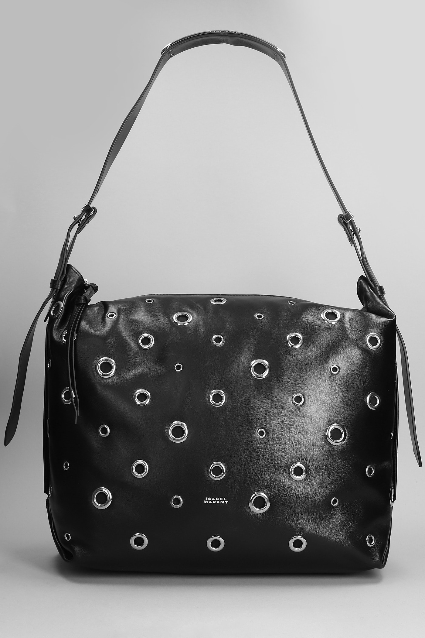 Shop Isabel Marant Leyden Large Shoulder Bag In Black Leather
