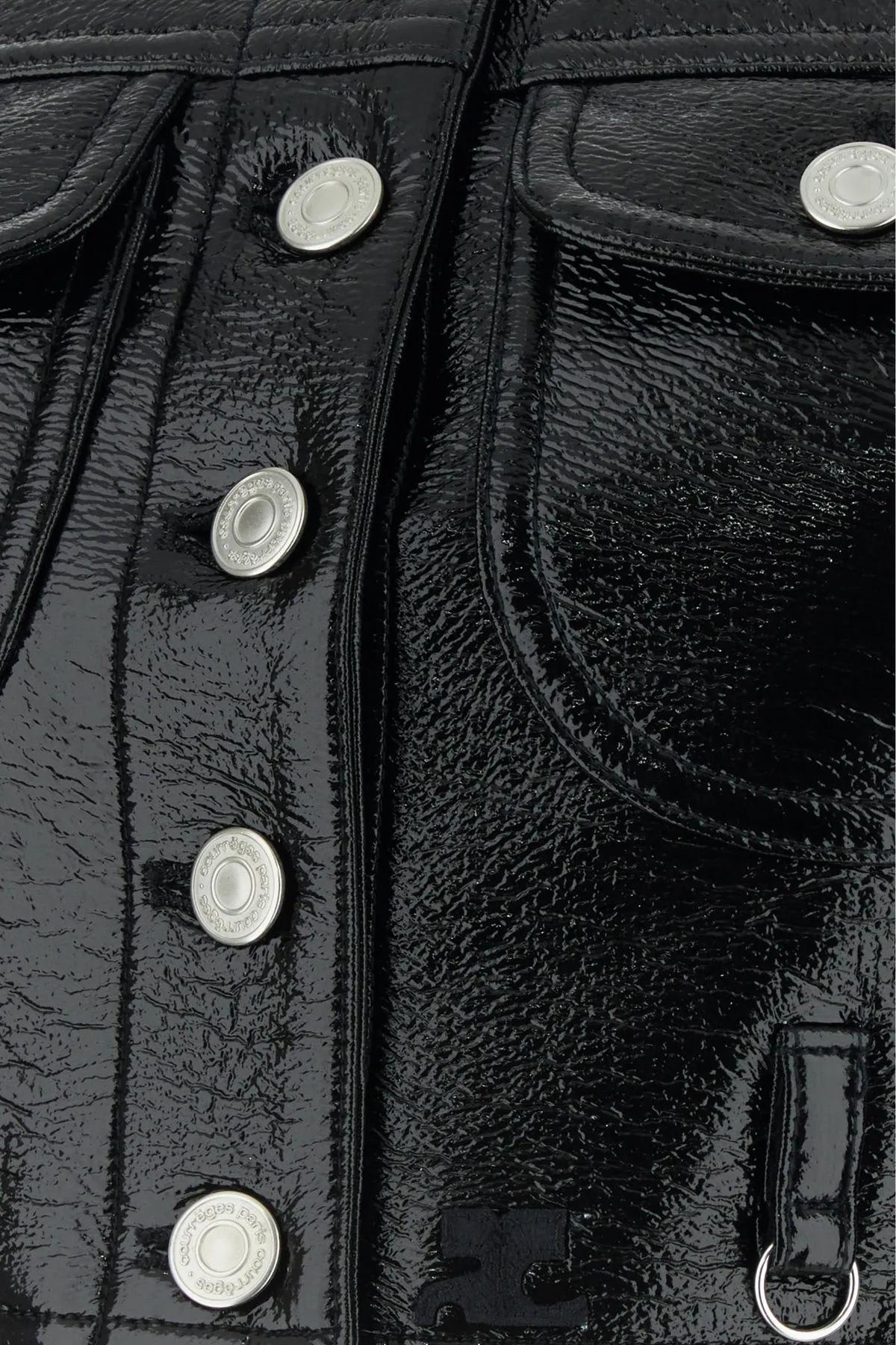 Shop Courrèges Black Vinyl Vest
