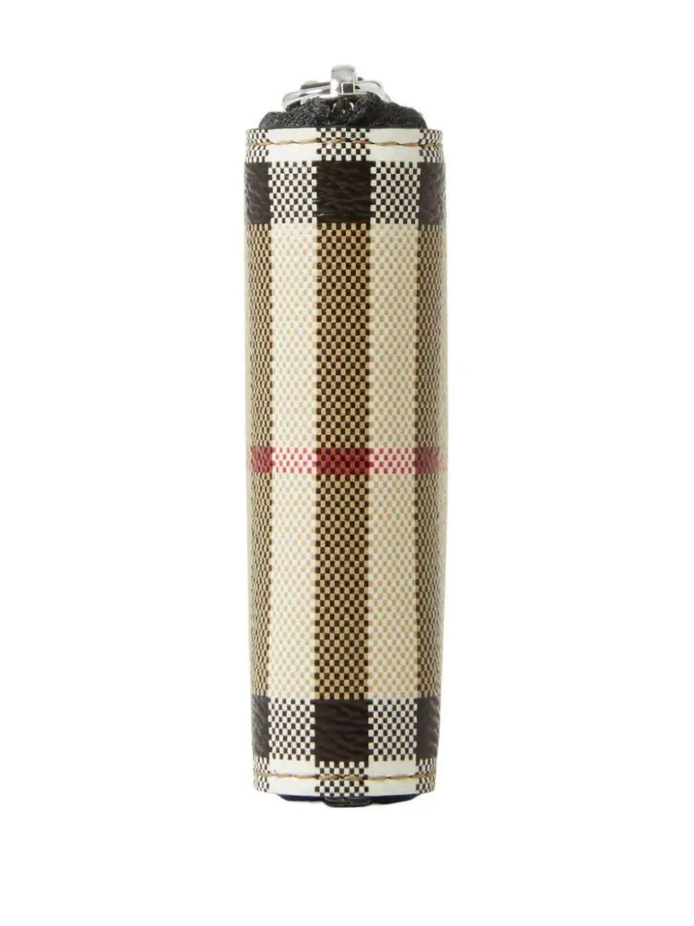 Burberry Checked Zip-around Wallet In Beige