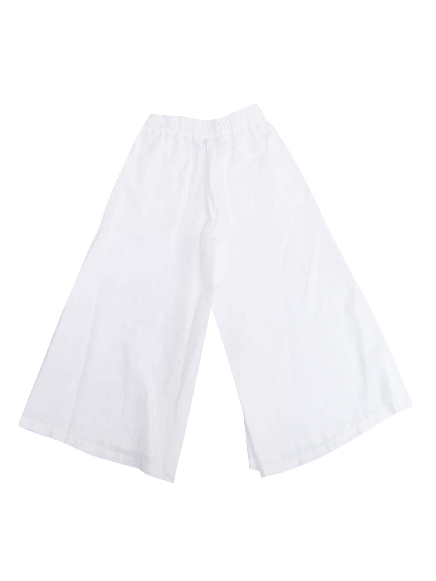 Aspesi Wide-leg Linen Trousers In White