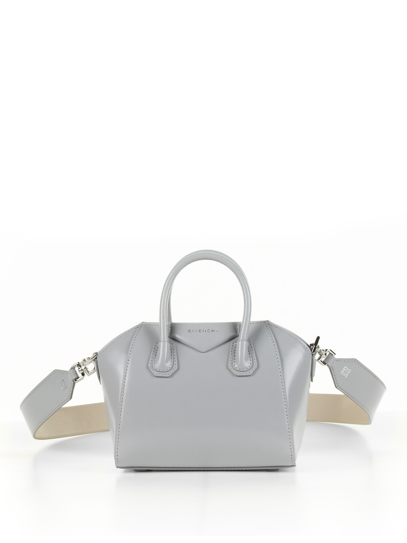 Givenchy Antigona Toy Bag In Leather Box In Light Grey Natura