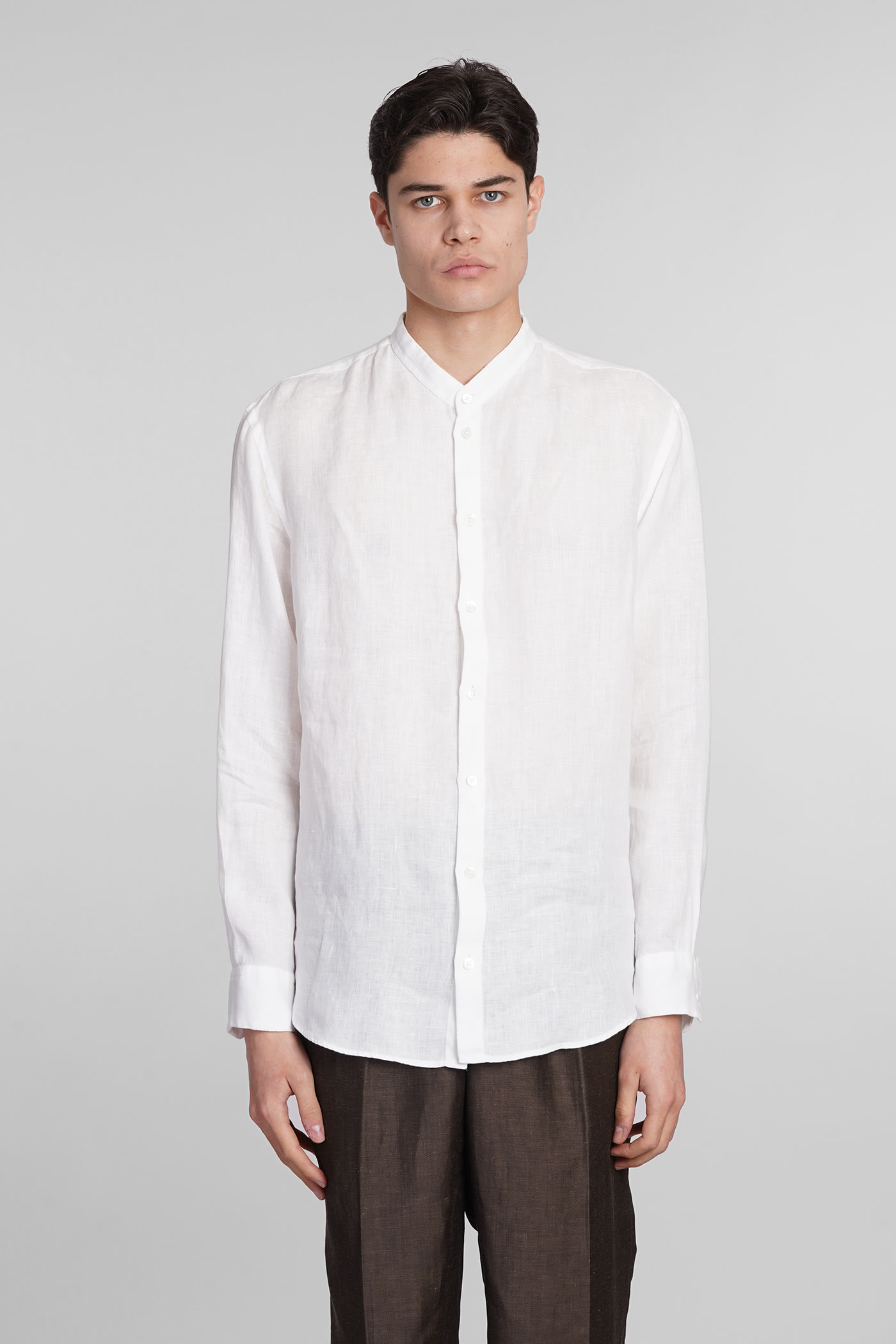 Emporio Armani Shirt In White Linen