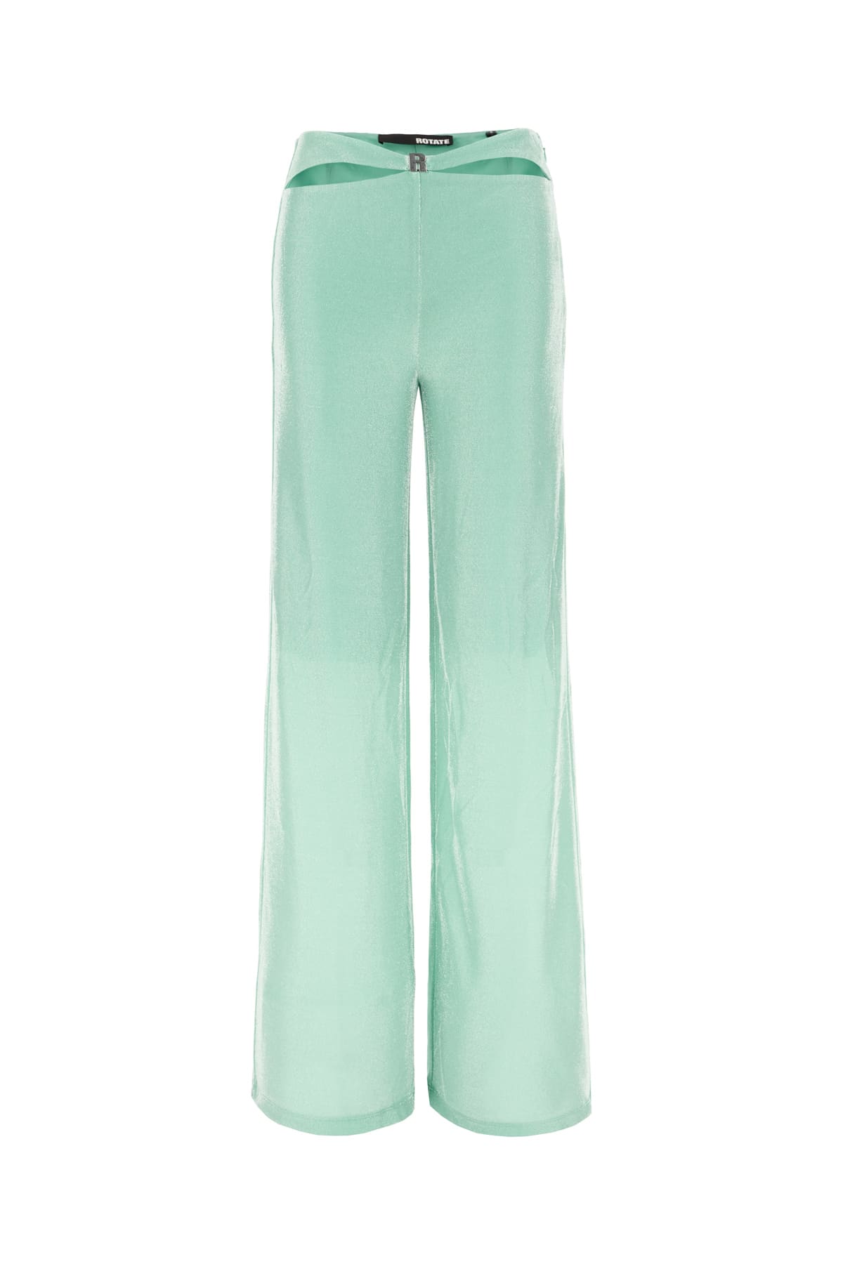 Shop Rotate Birger Christensen Sea Green Nylon Blend Pants In 145416