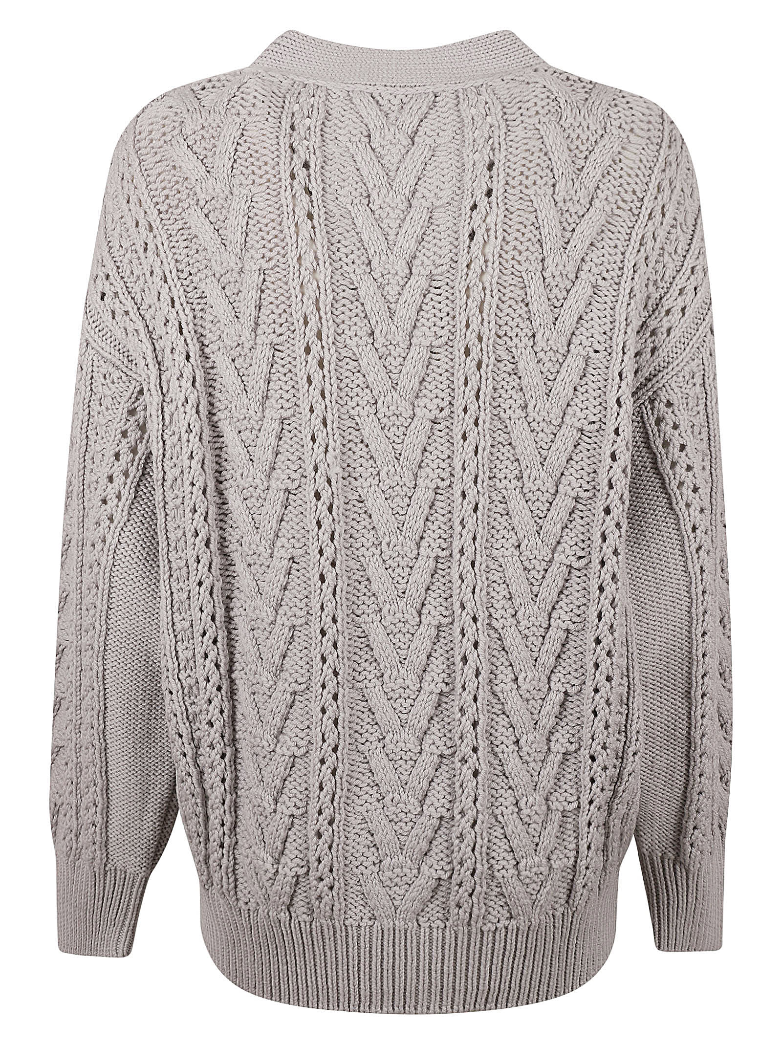 Shop Alberta Ferretti Knitted Buttoned Cardigan In Grey