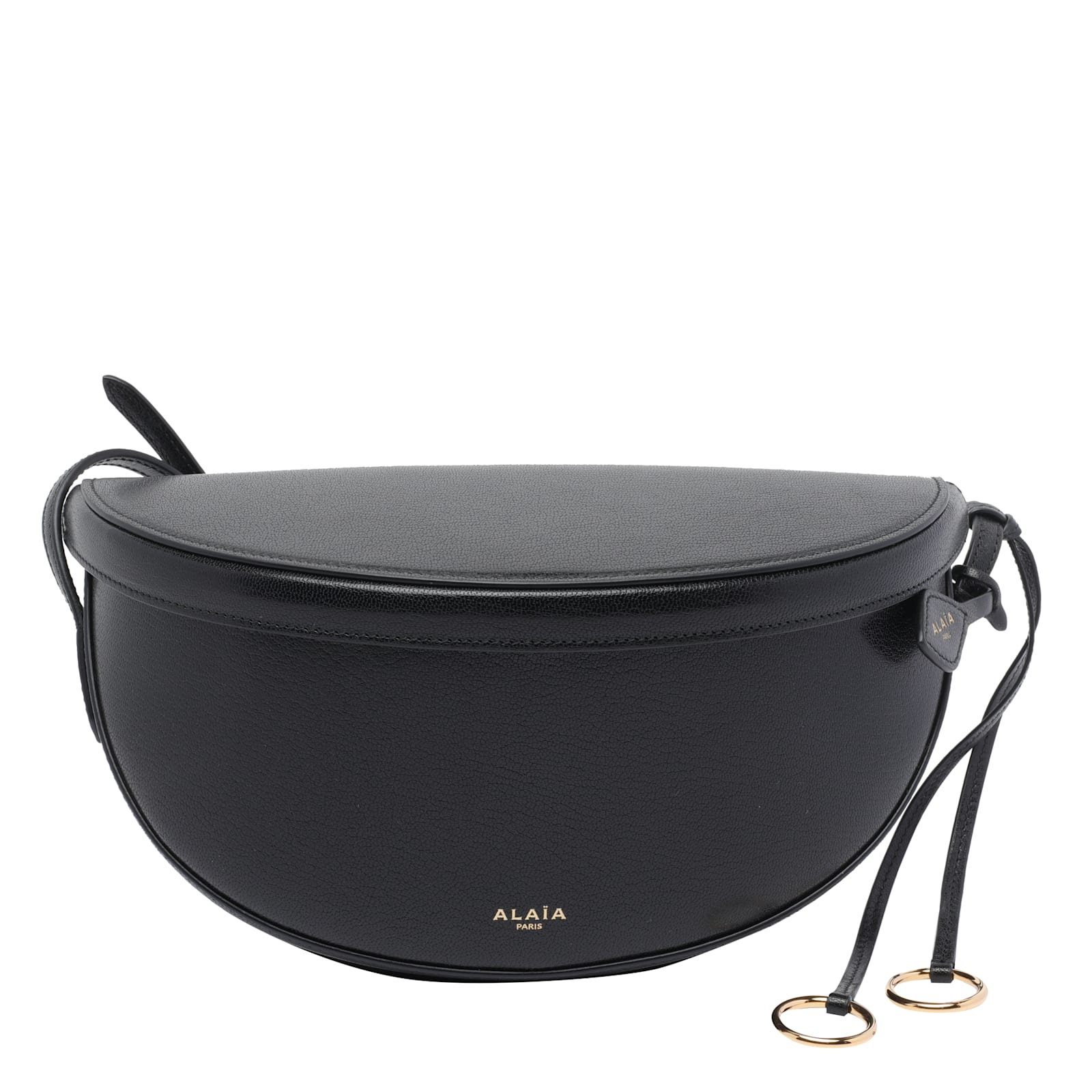 Alaïa Hip East West Grained Leather Cross-body Bag In Black