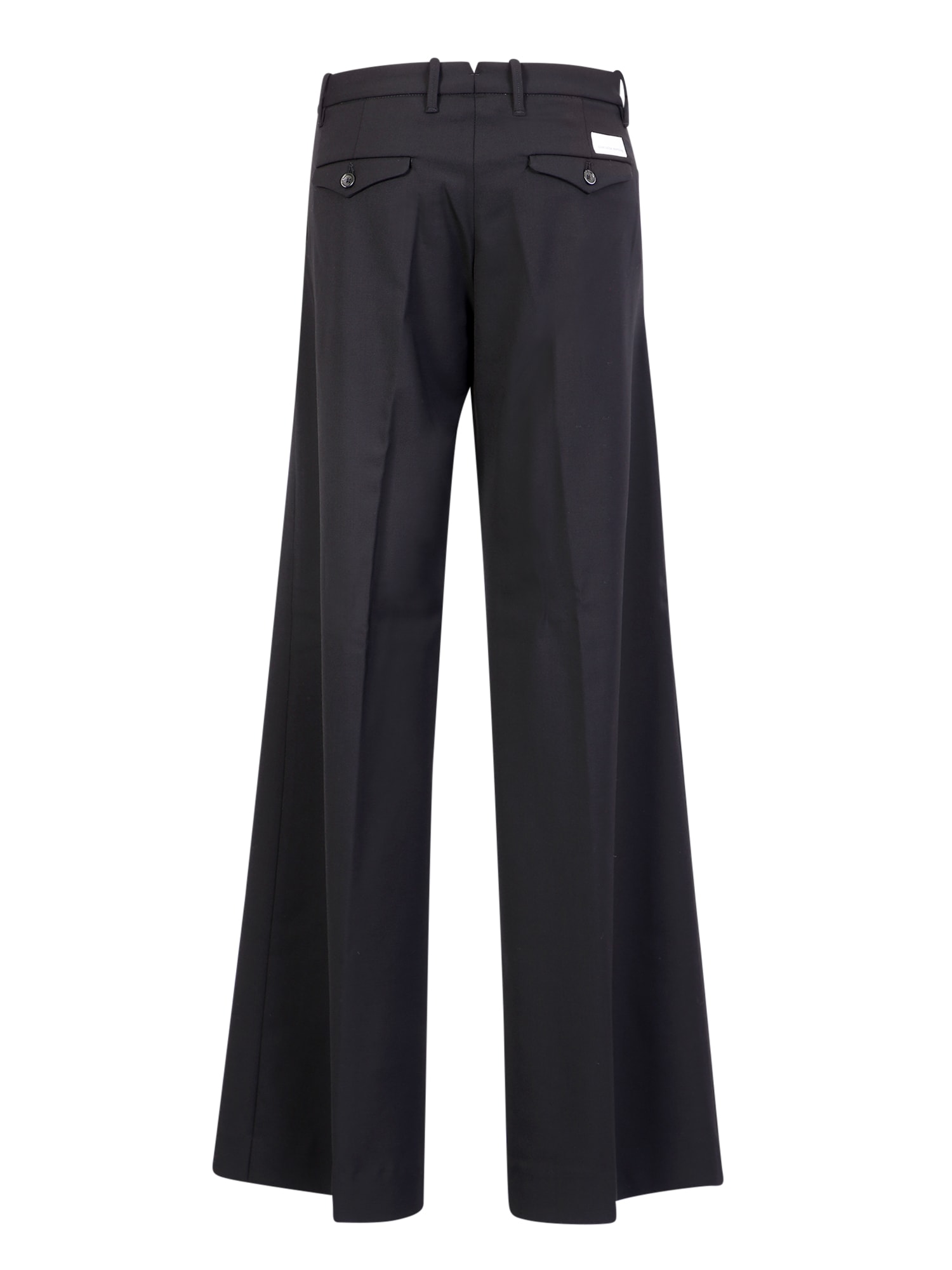Shop Nine In The Morning Silk Wool Blend Palazzo Trousers In Black