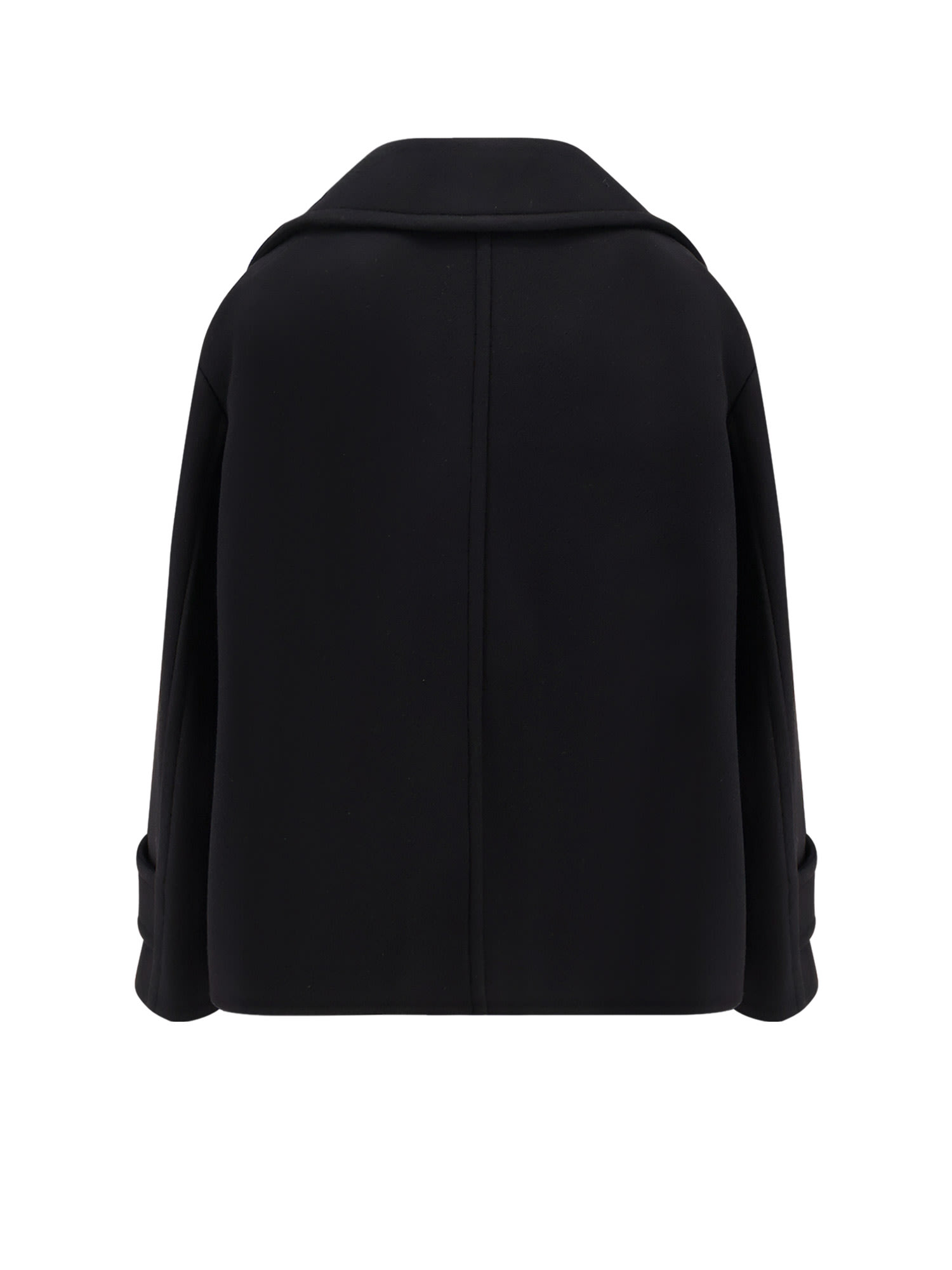 Chloé Virgin Wool Blend Peacoat In Black