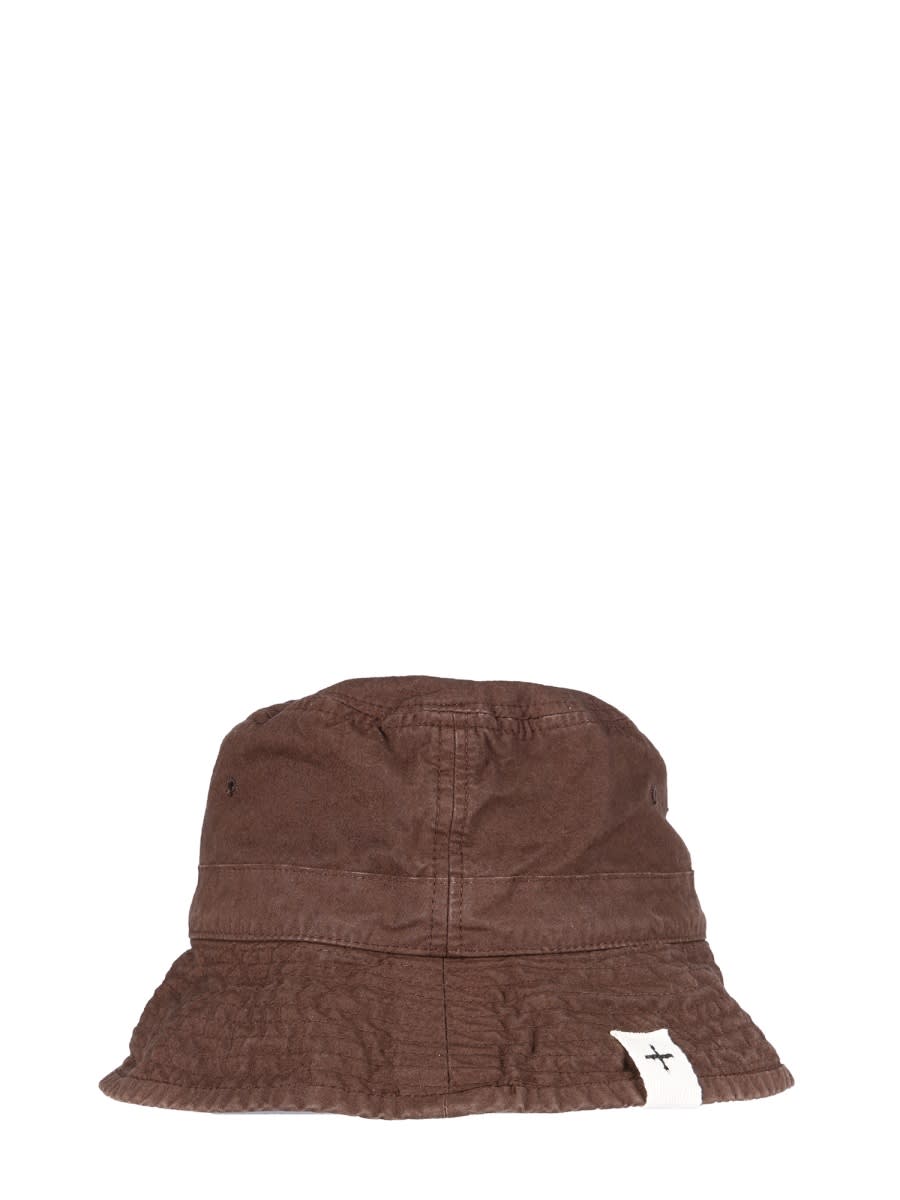Shop Jil Sander Bucket Hat With Logo Label In Brown
