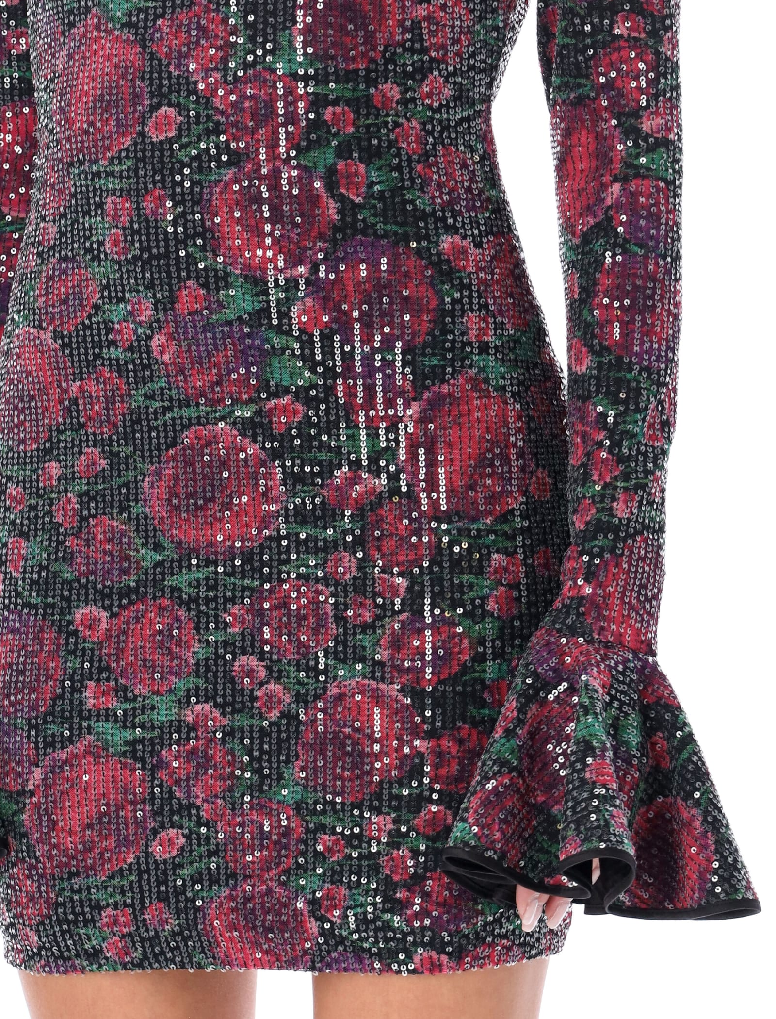 Shop Rotate Birger Christensen Sequins Open Back Dress In Roses