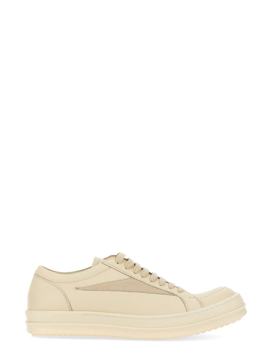 Shop Rick Owens Leather Sneaker In White