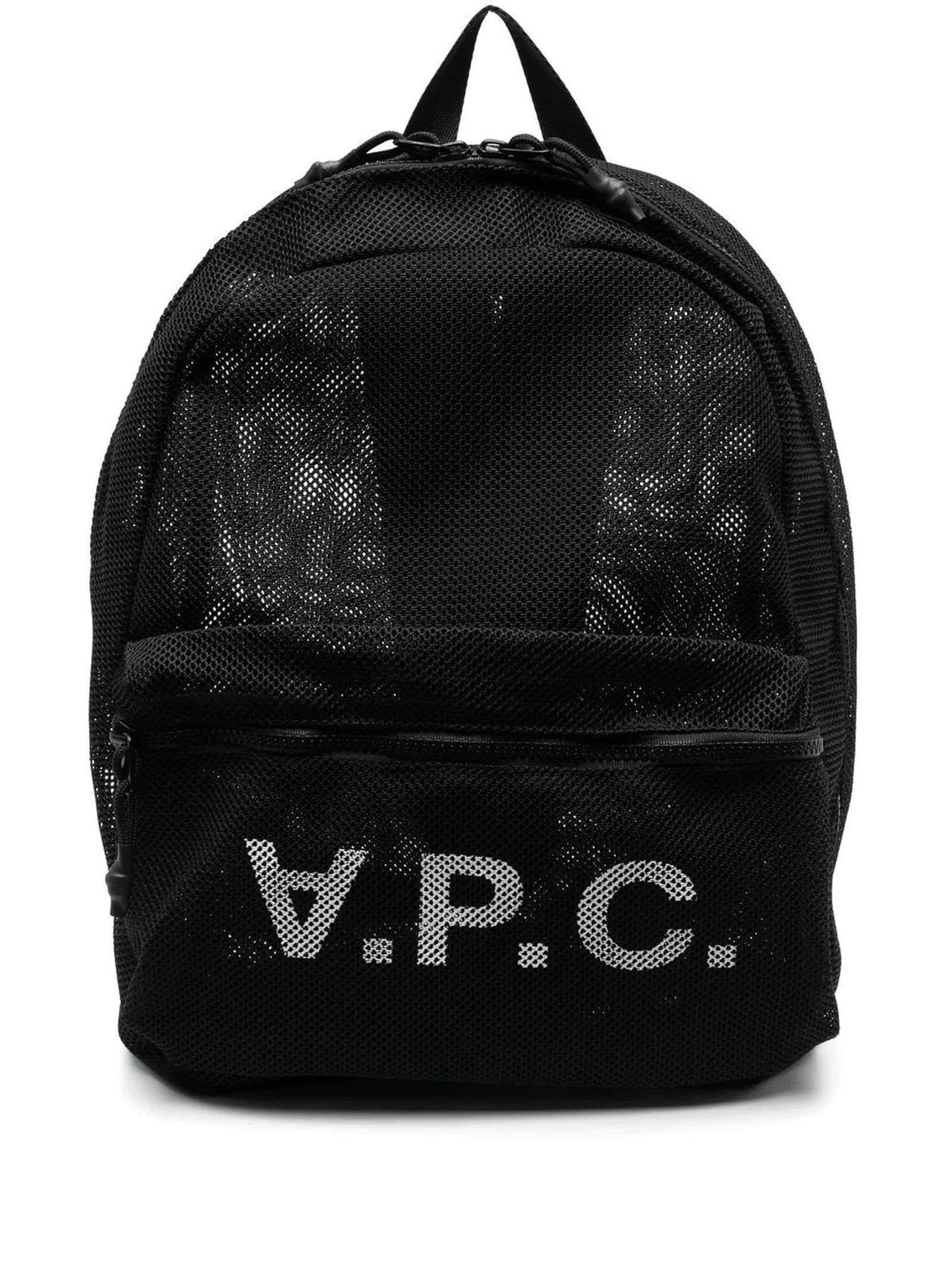 A.P.C. Black Mesh Backpack