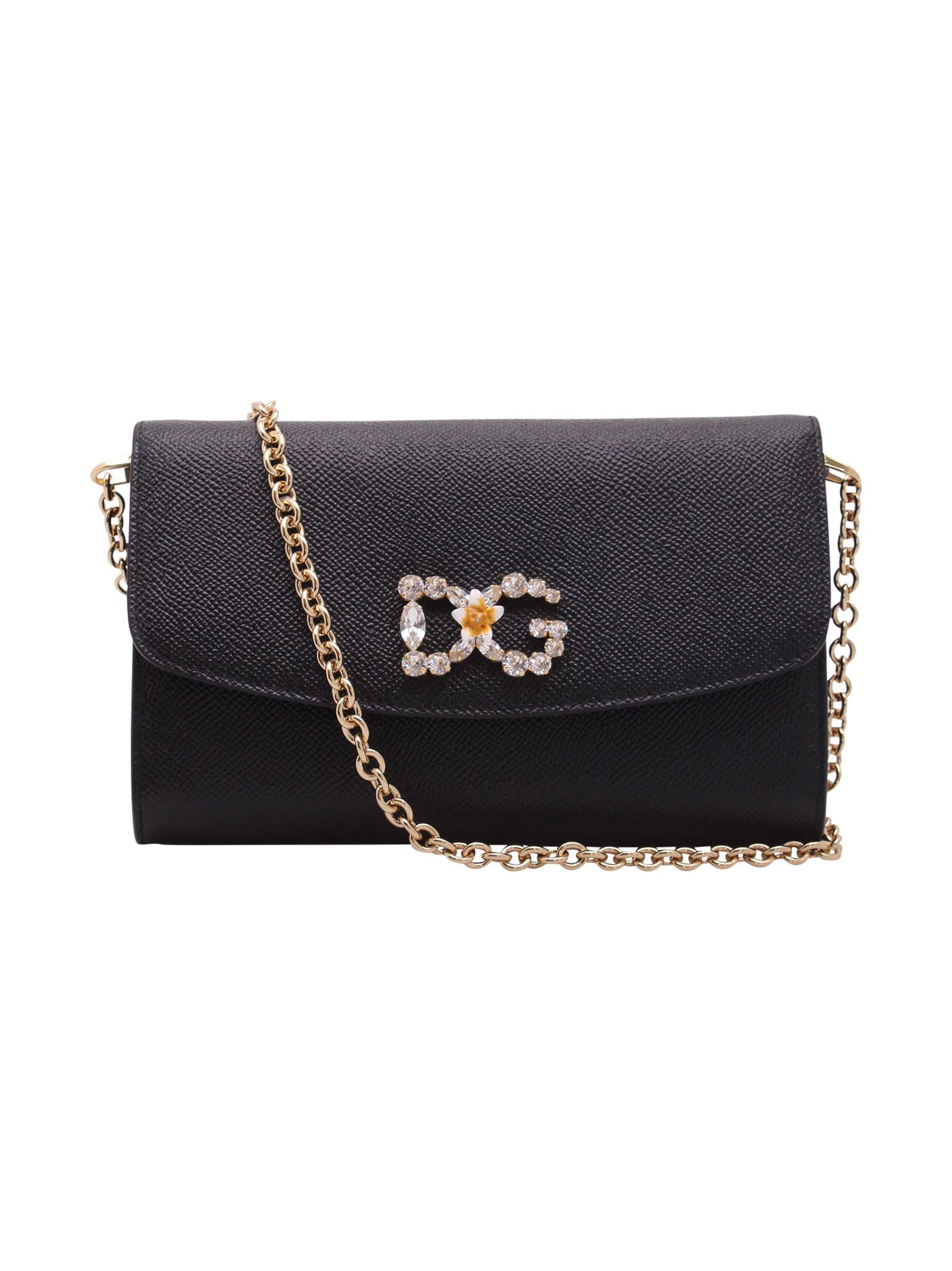 Dolce & Gabbana D & G Logo Leather Clutch Bag In Black | ModeSens