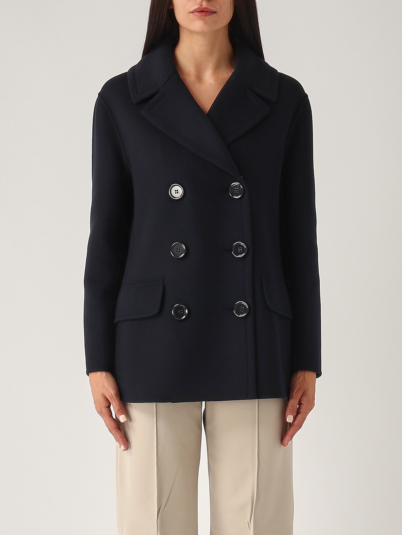 Shop 's Max Mara Efebo Coat In Navy