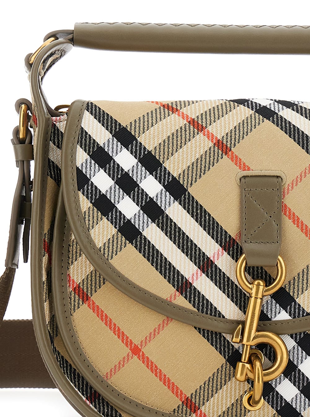 Burberry Small Handbag With Adjustable Strap And Check Pattern In Sandipcheck