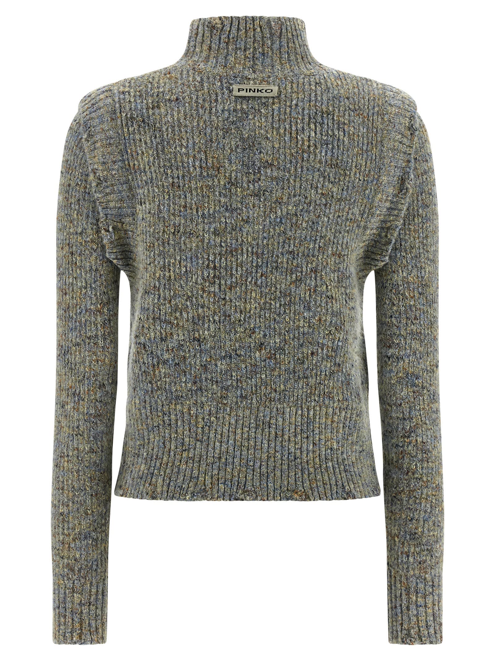 Pinko Proud Mary Cable-knit Turtleneck Sweater In Green