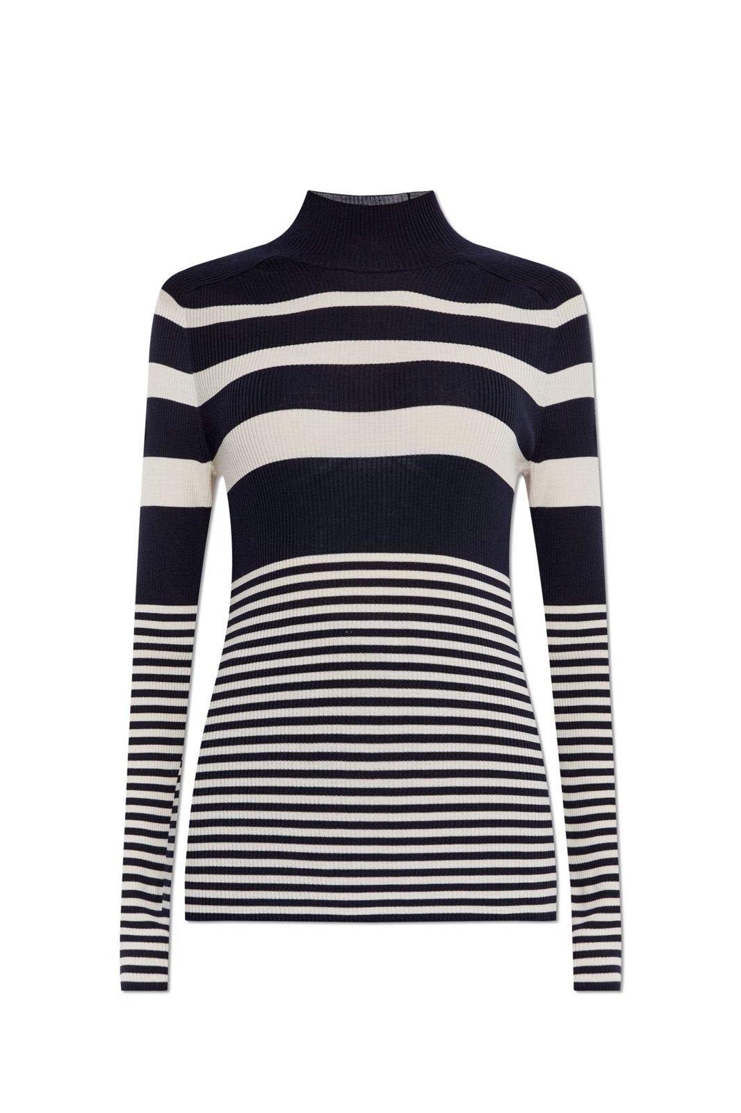 Turtleneck Striped Knit Jumper
