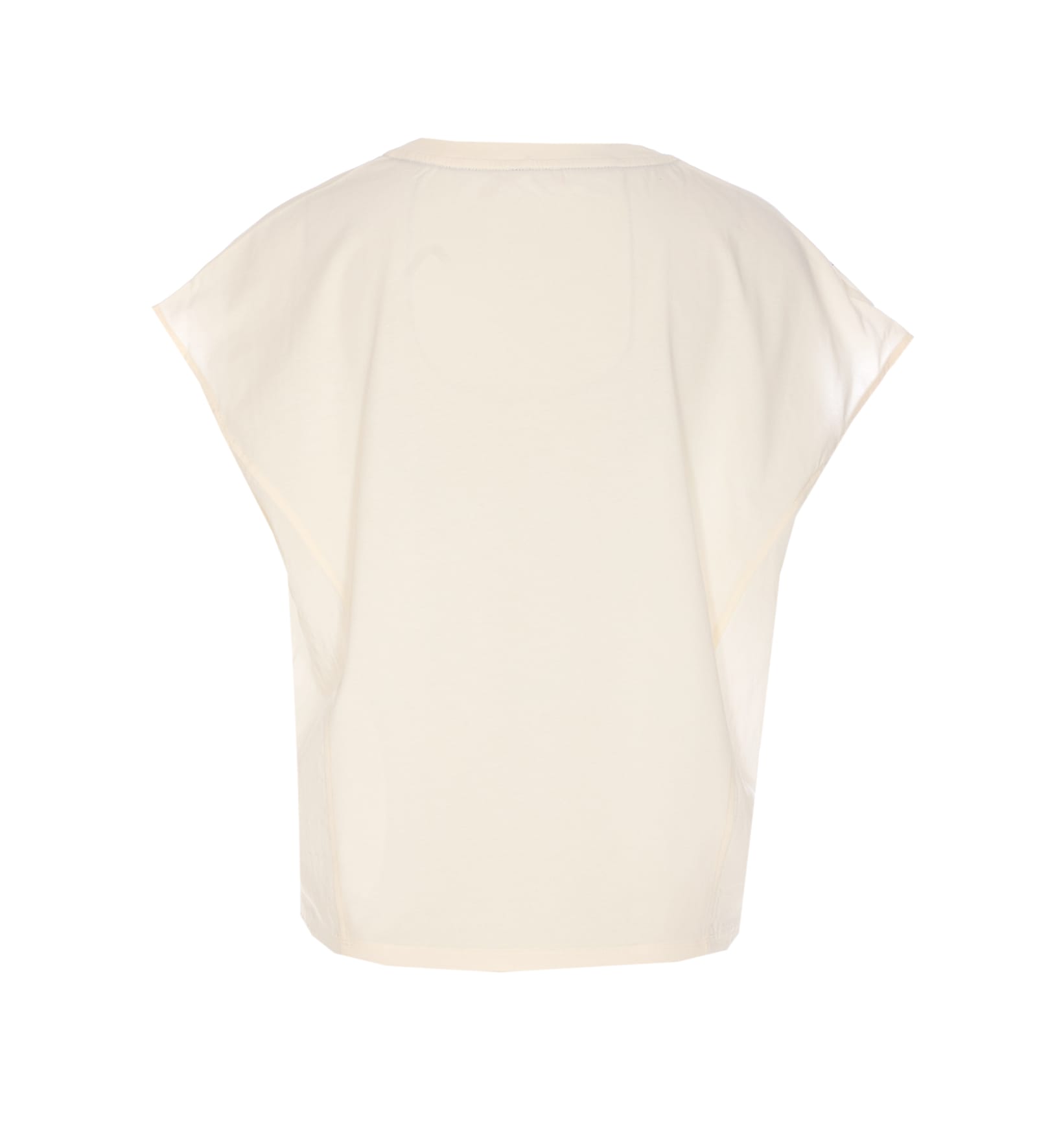 Liu •jo Sleeveless V-neck Graphic Print T-shirt In White
