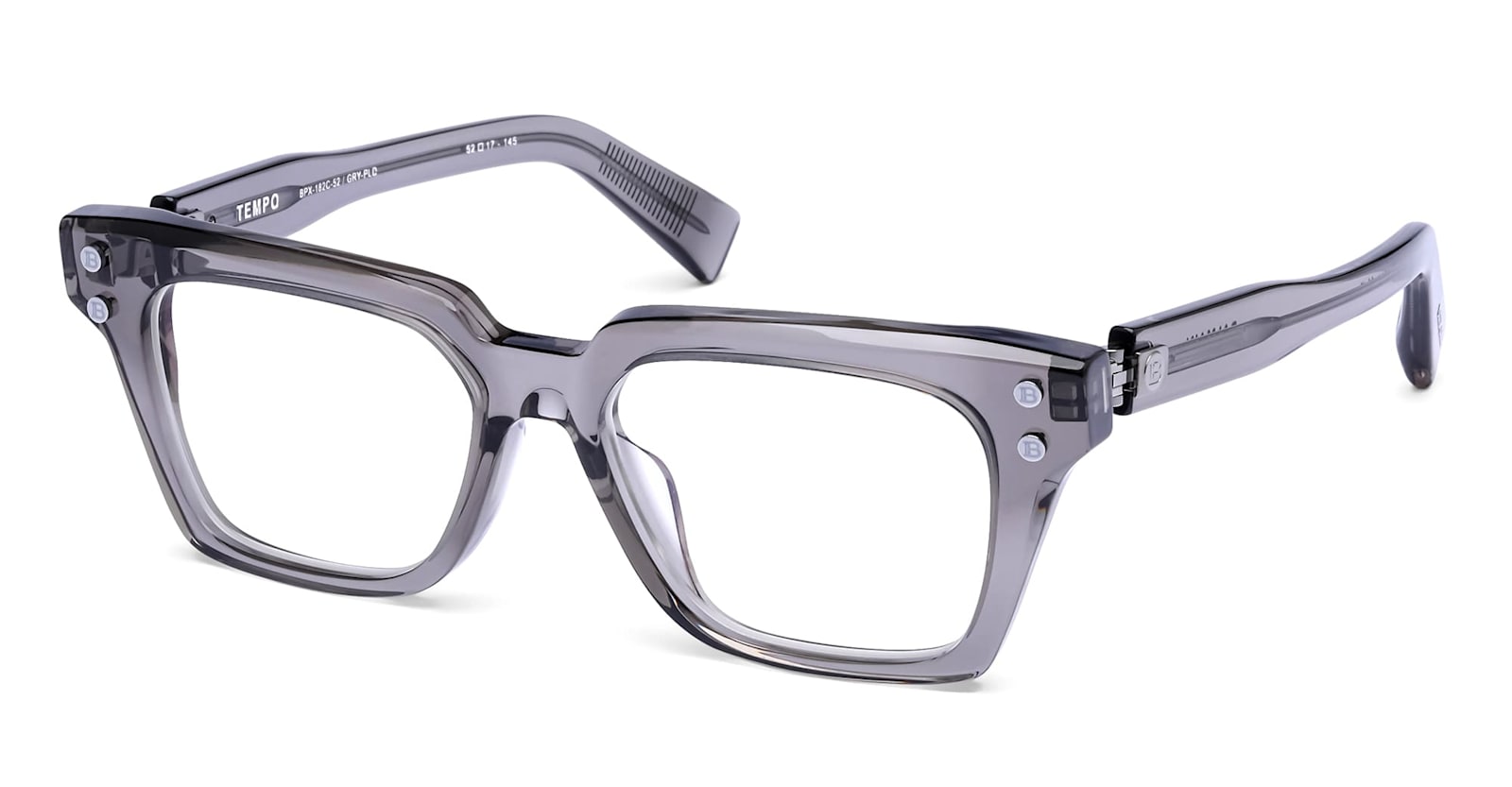 Balmain Square-frame Glasses In Gray