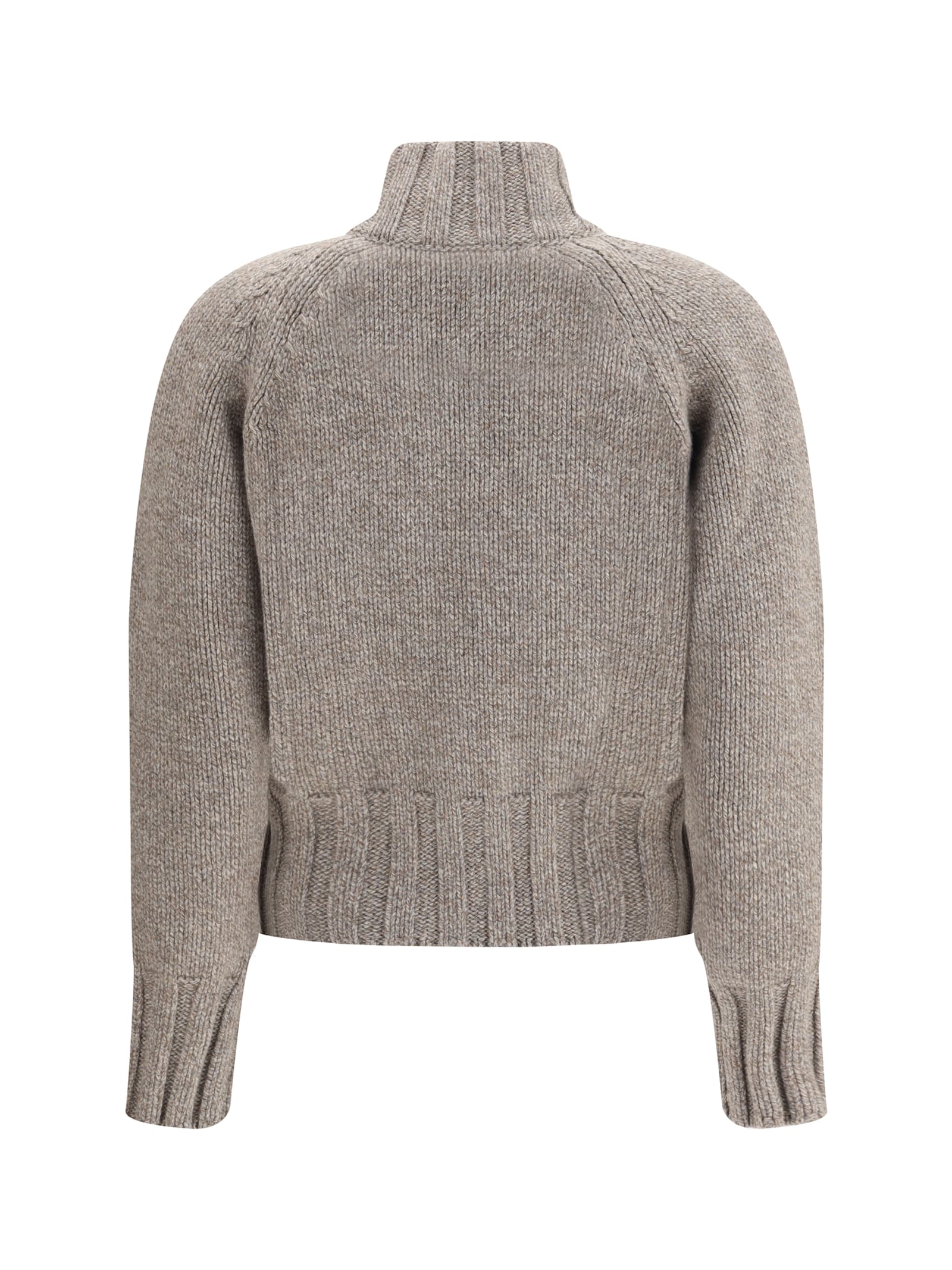 Magda Butrym Turtleneck Zip-front Cardigan In Gray