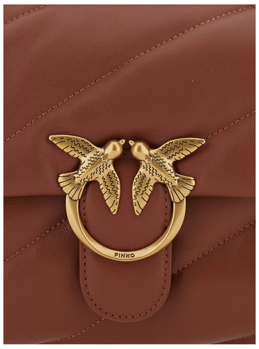 Pinko Love Classic Puffer Shoulder Bag In Brown
