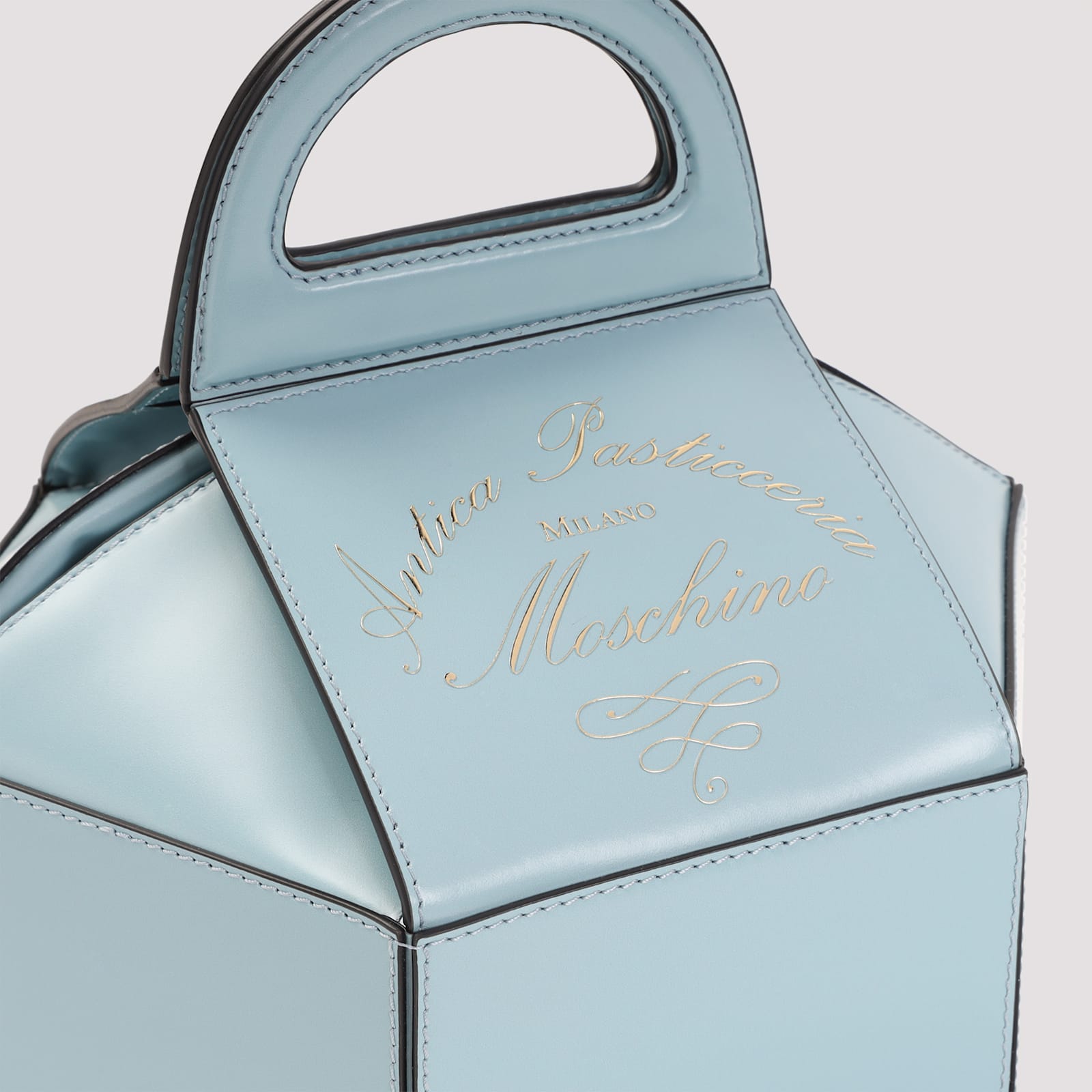 Moschino Cake Box Top Handle Leather Handbag In Multi