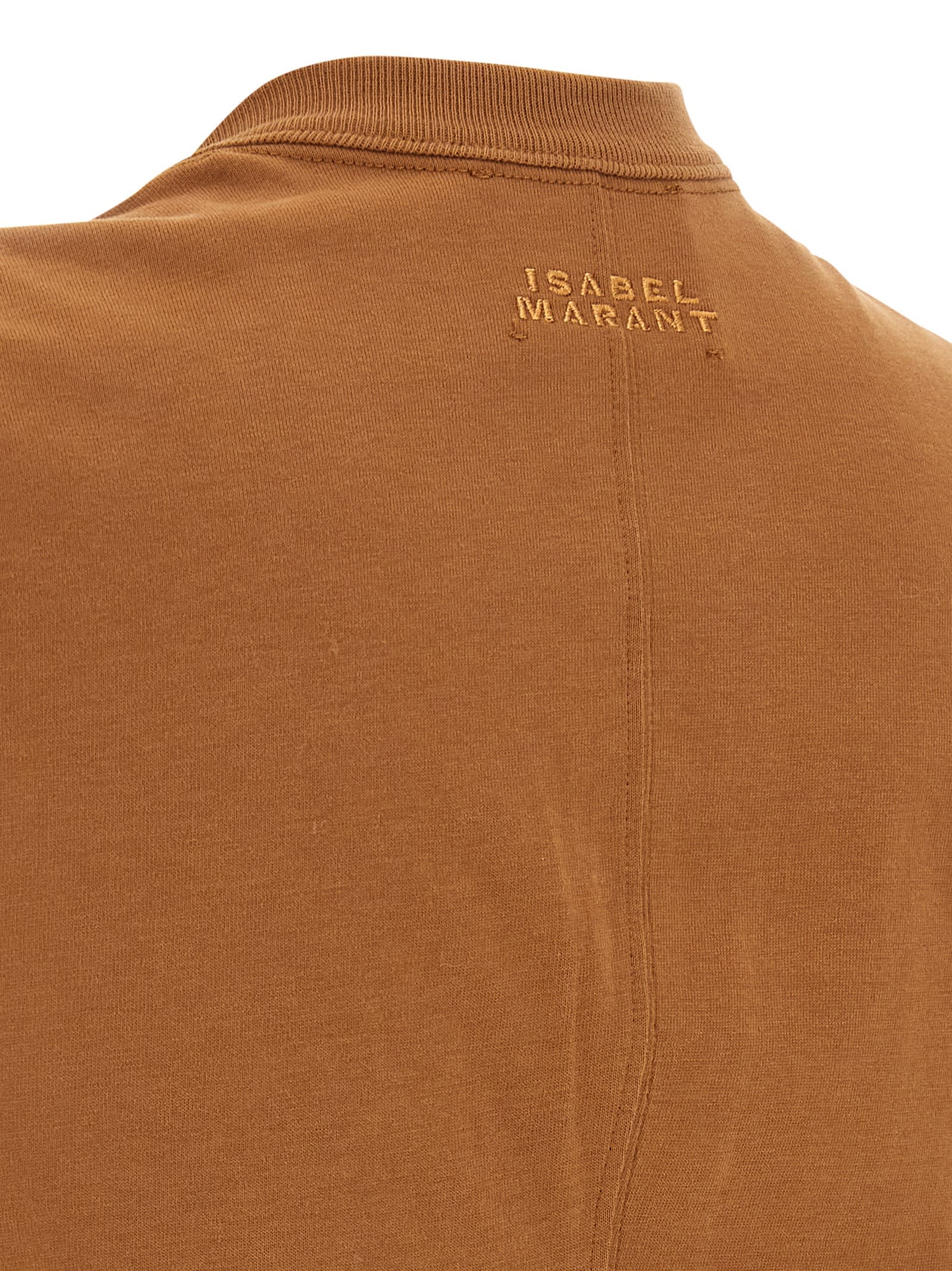 Isabel Marant Sleeveless Crew Neck Top With Knot Detail In Brown