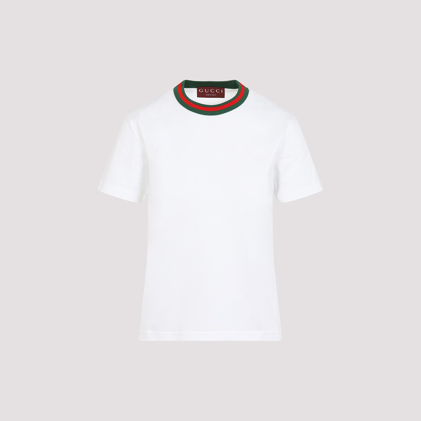 Gucci Web Detail T-shirt In White Mix