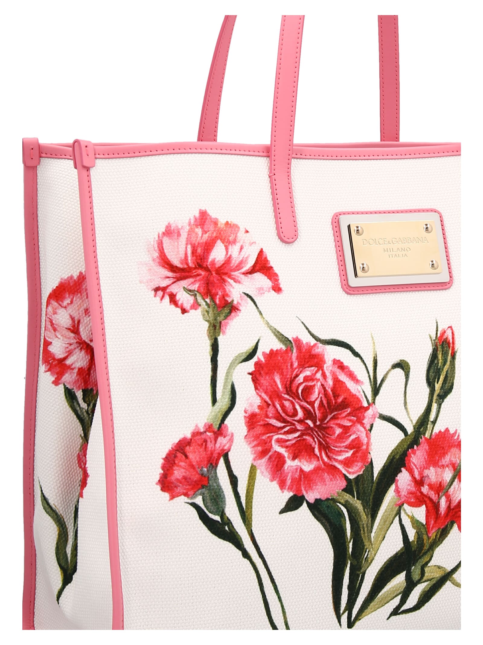 Dolce & Gabbana Carnation-print Canvas Tote Bag In Multicolour 
