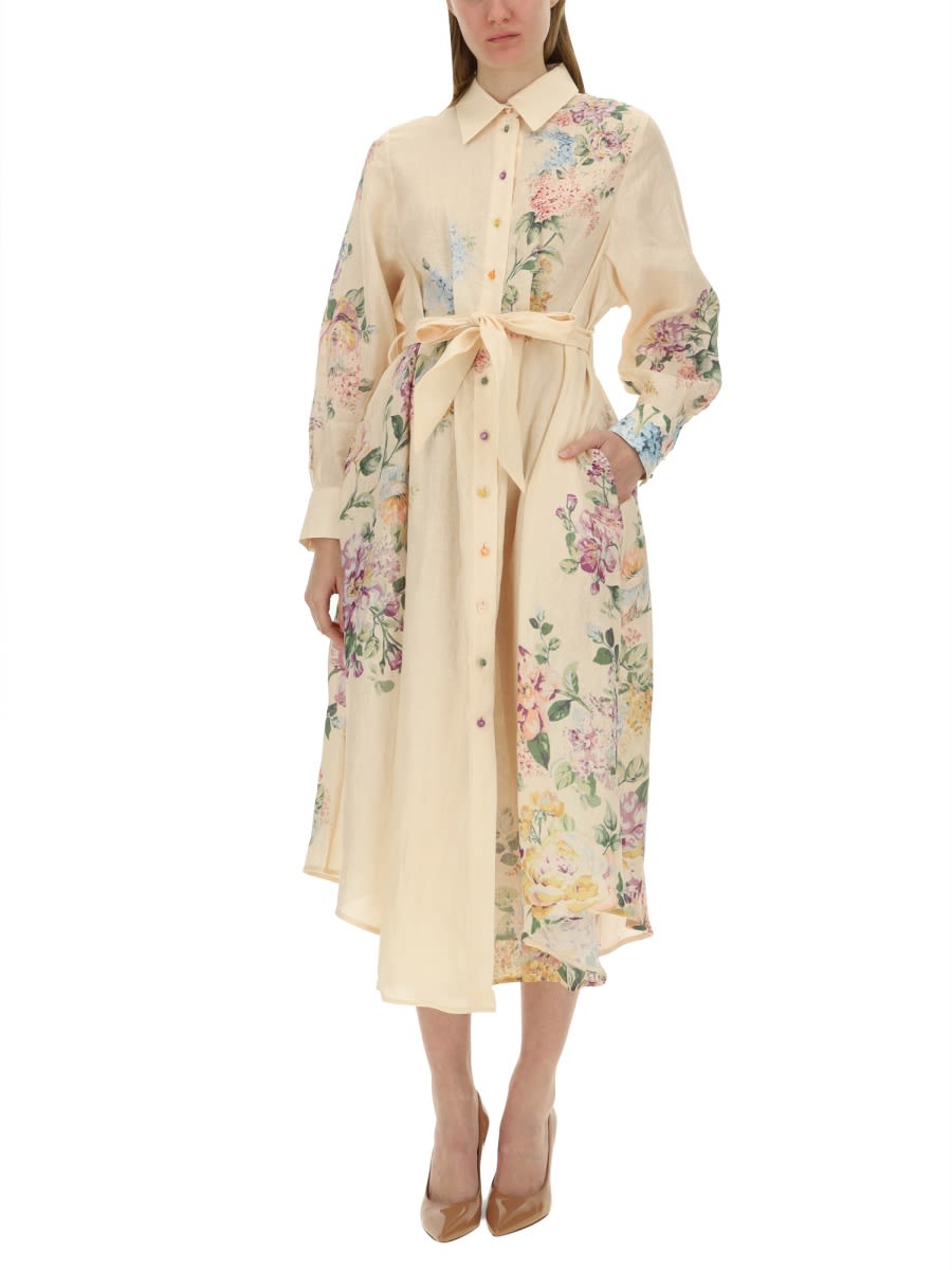 Shop Zimmermann Shirt Dress In Beige