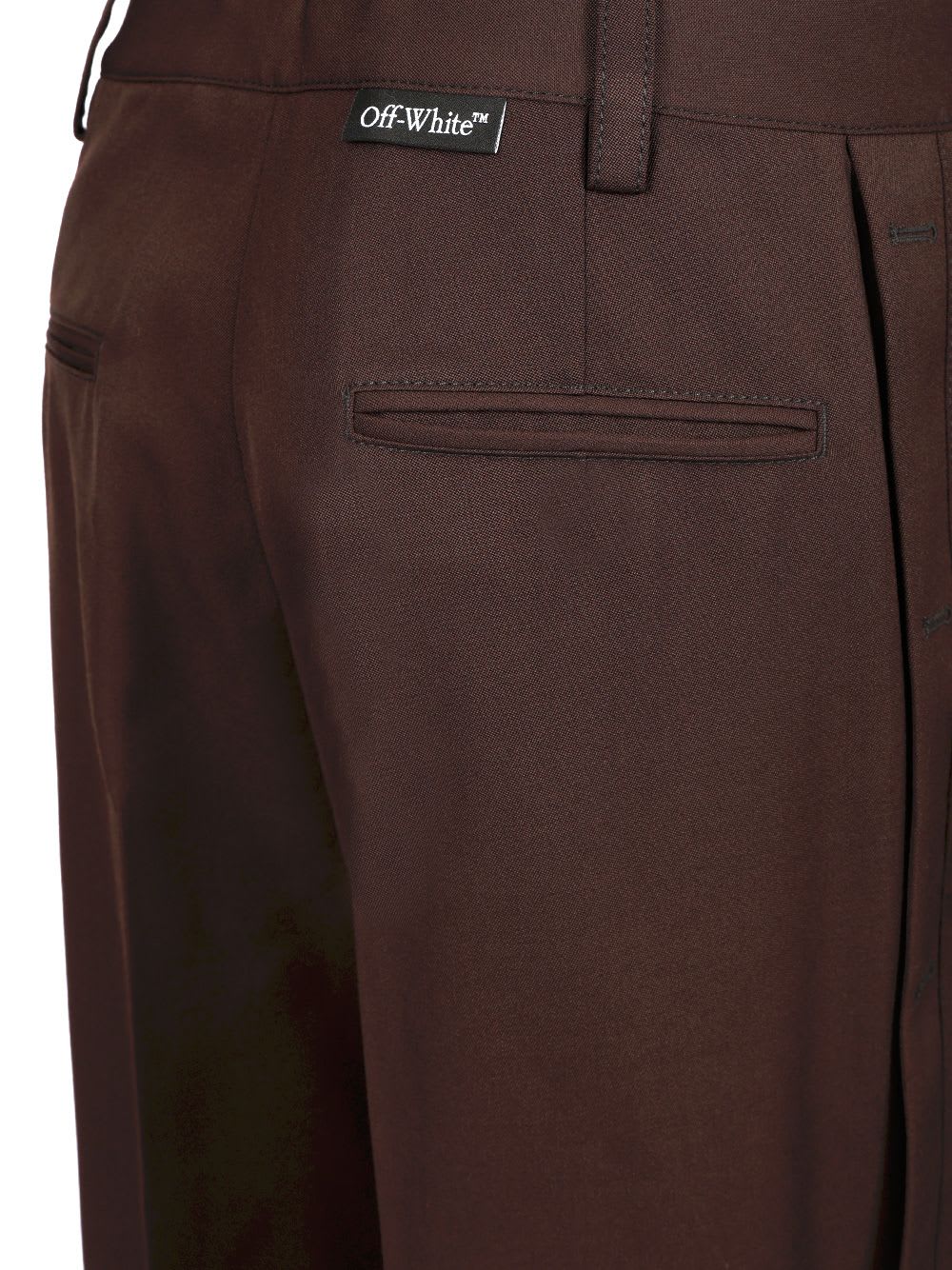 Off-white Virgin-wool Wide-leg Trousers In Brown