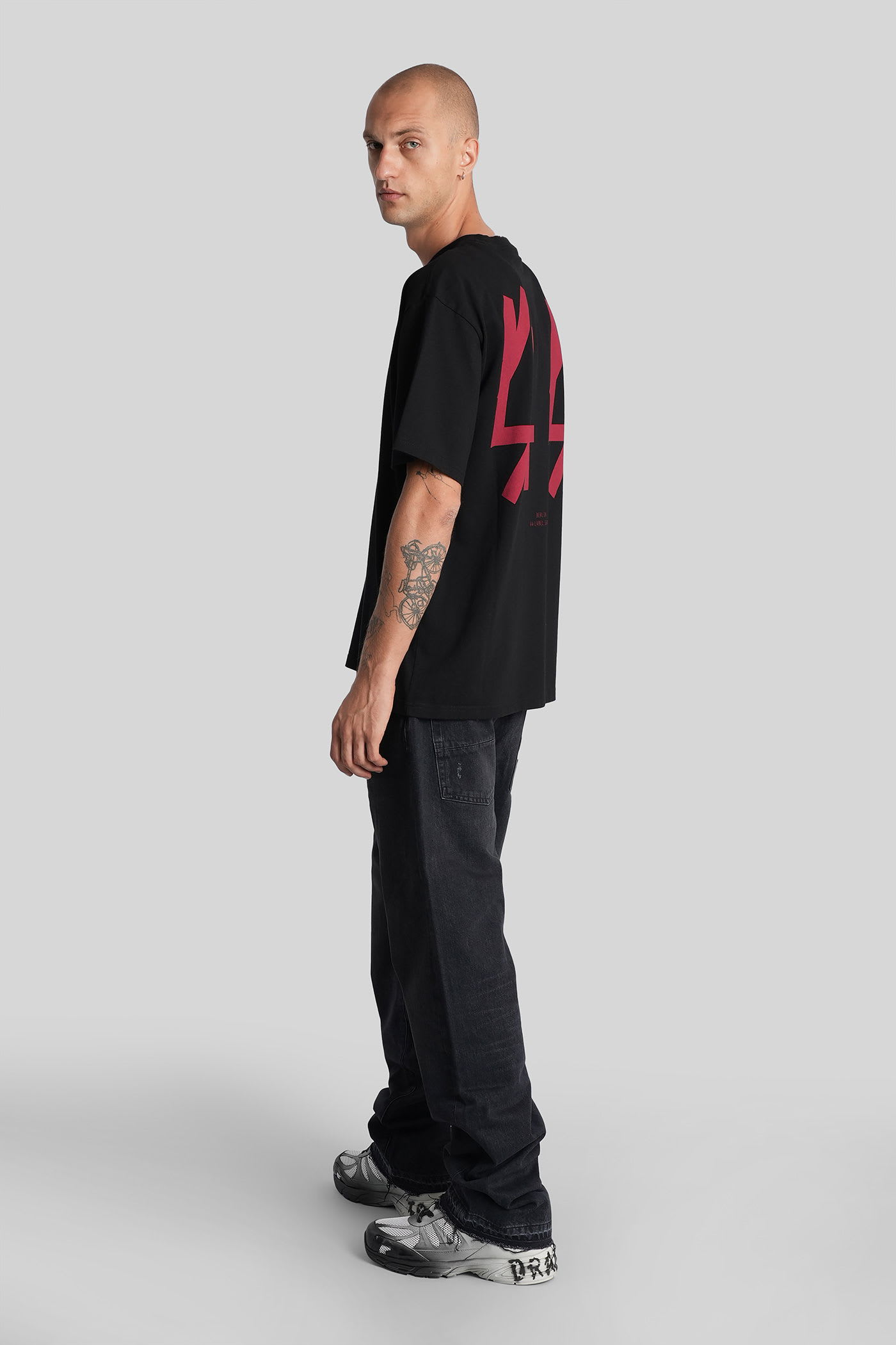 44 Label Group Short-sleeved T-shirt In Black