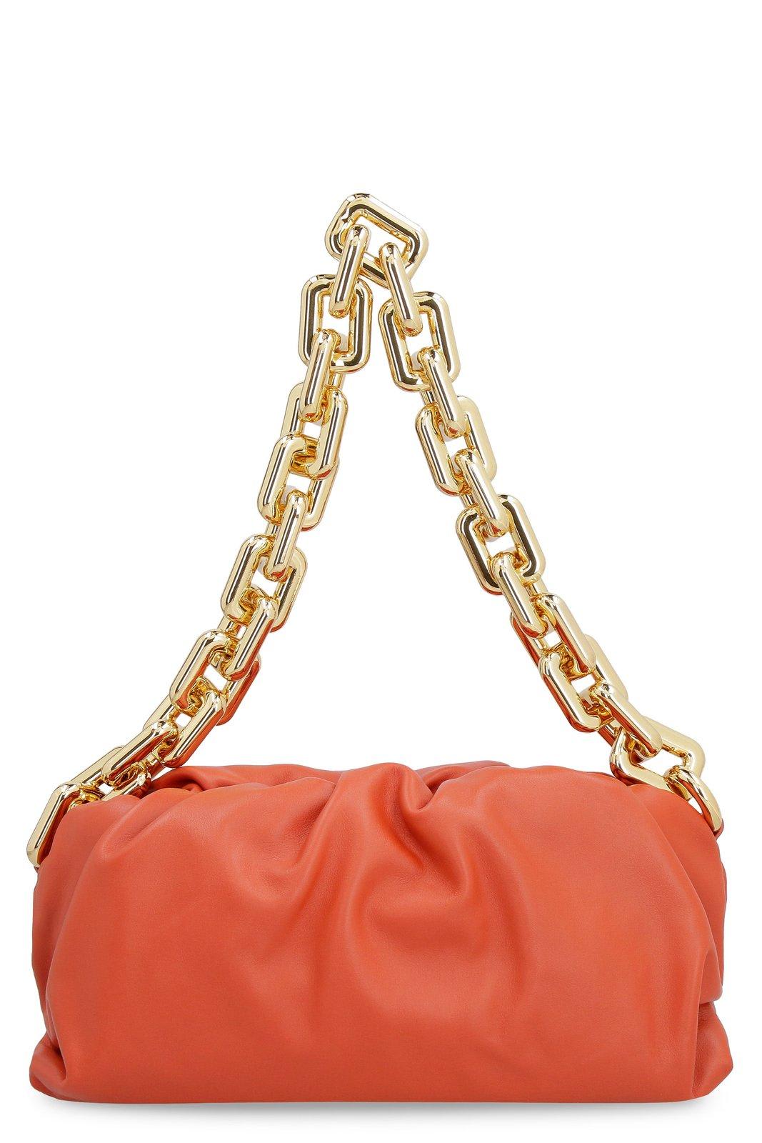 Shop Bottega Veneta The Chain Clutch Bag In Arancione