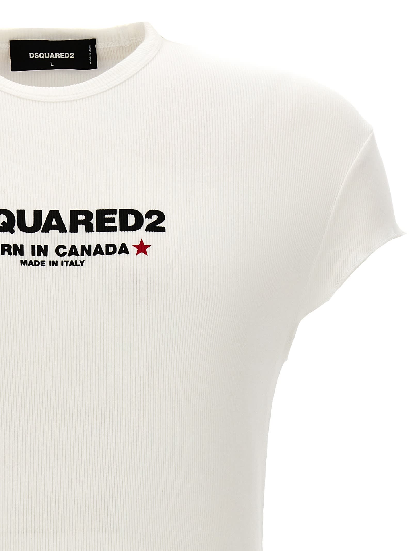 Shop Dsquared2 Porn In Canada T-shirt In White