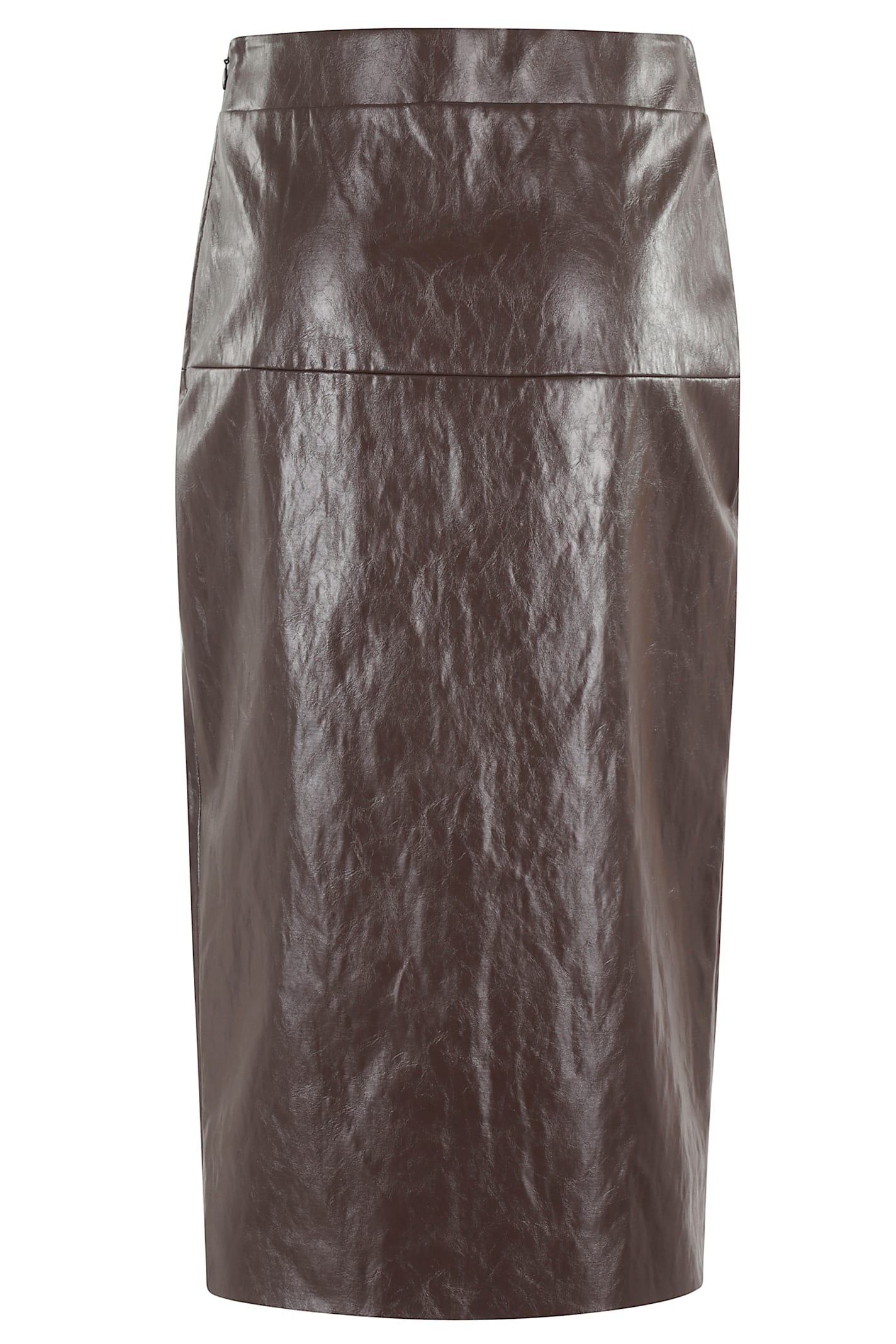 Federica Tosi Gonna Longuette Pelle Metallo Skirts Brown In Brown