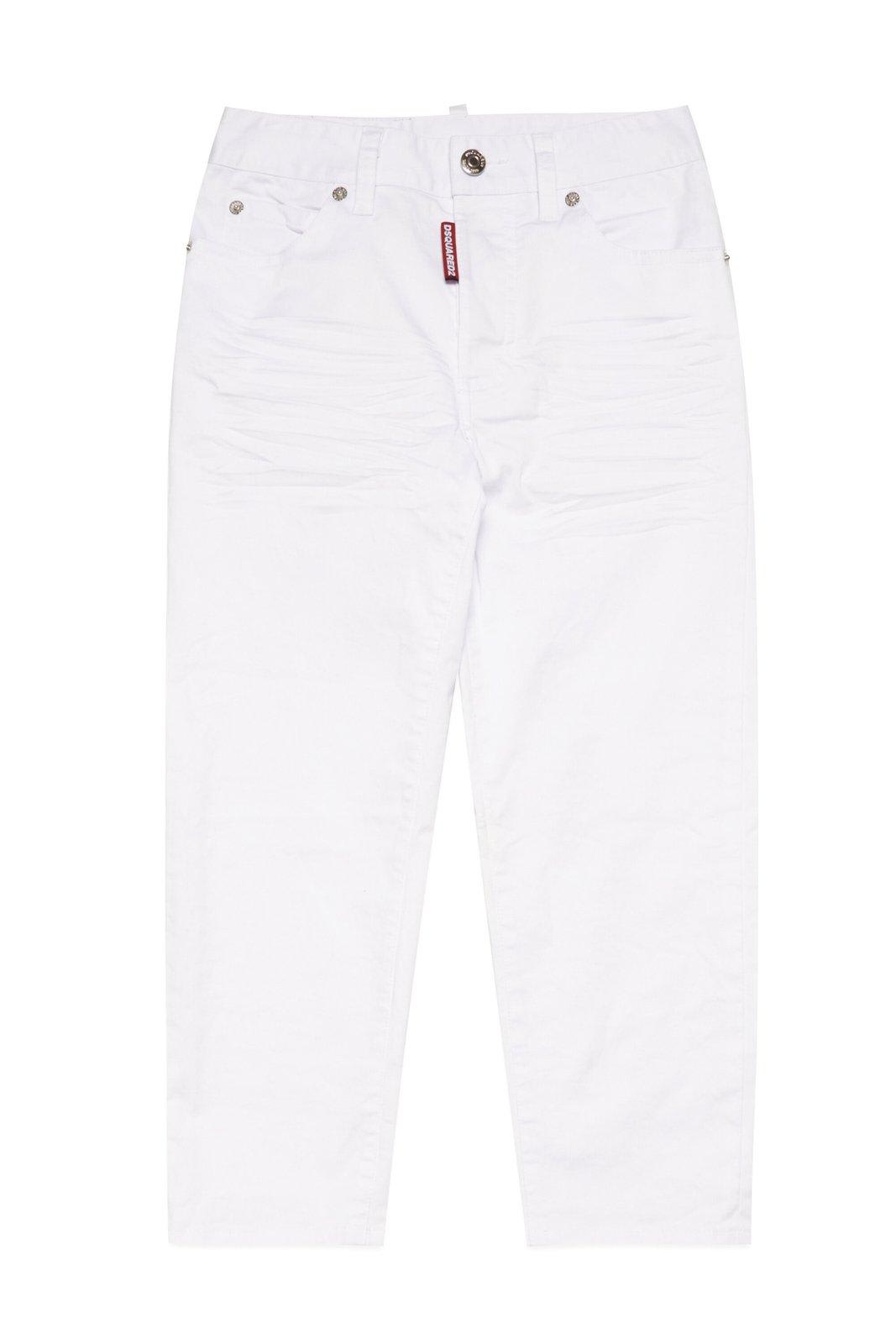 Shop Dsquared2 Boston Logo-tag Straight-leg Jeans In White