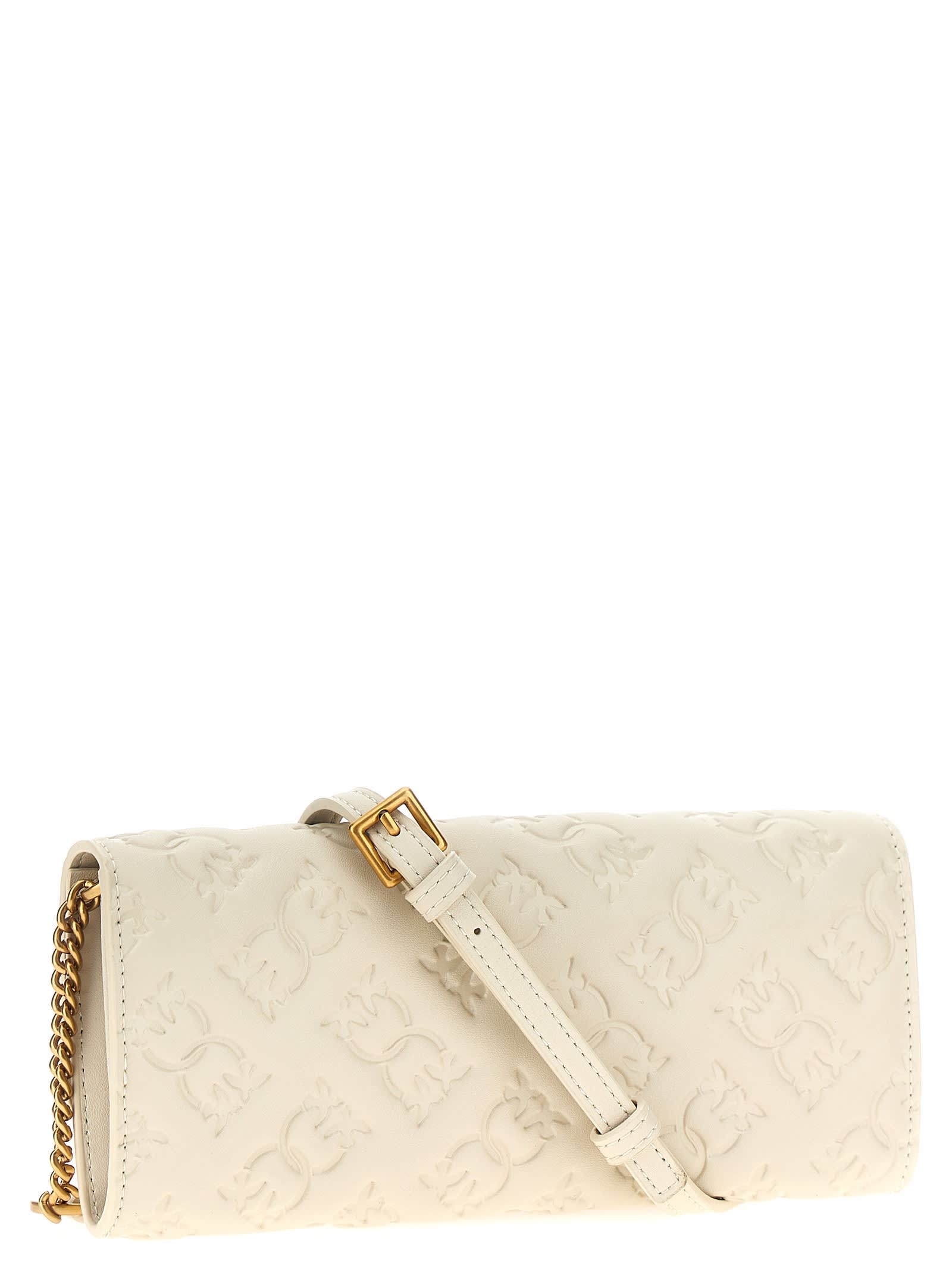 Shop Pinko Love Tiny Birds Wallet On Chain In White