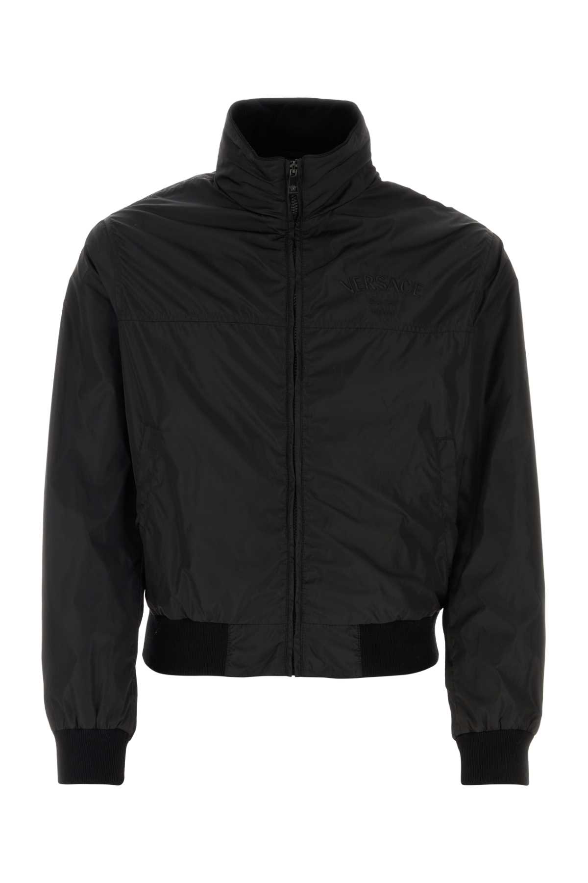 Shop Versace Black Nylon Jacket