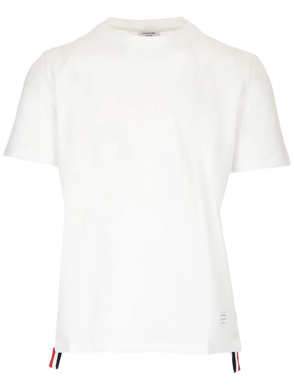 Shop Thom Browne Piqué T-shirt In White