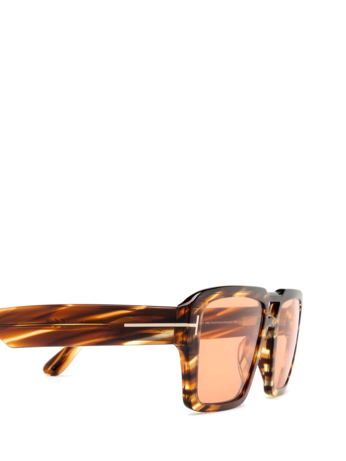 Tom Ford Redford Square Frame Sunglasses In 5655e - Avana Colorata / Marrone