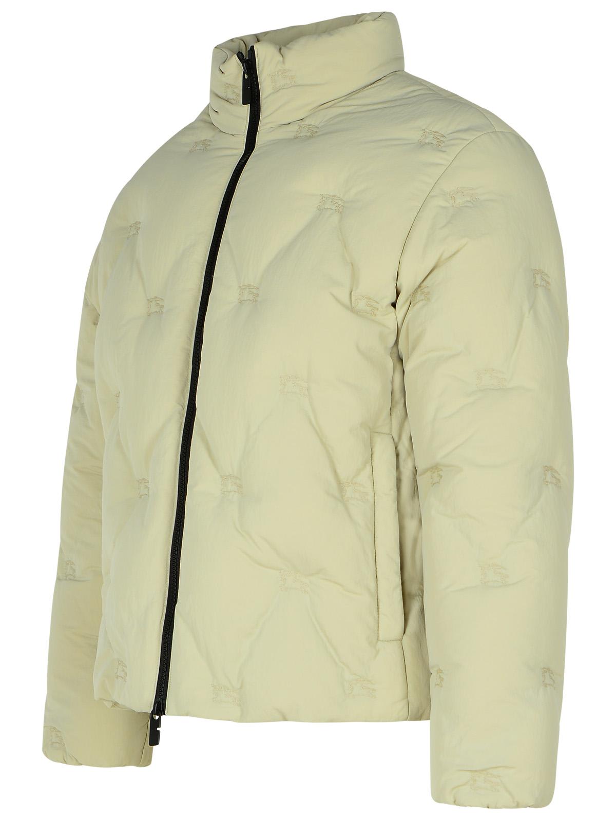 Shop Burberry Beige Nylon Down Jacket