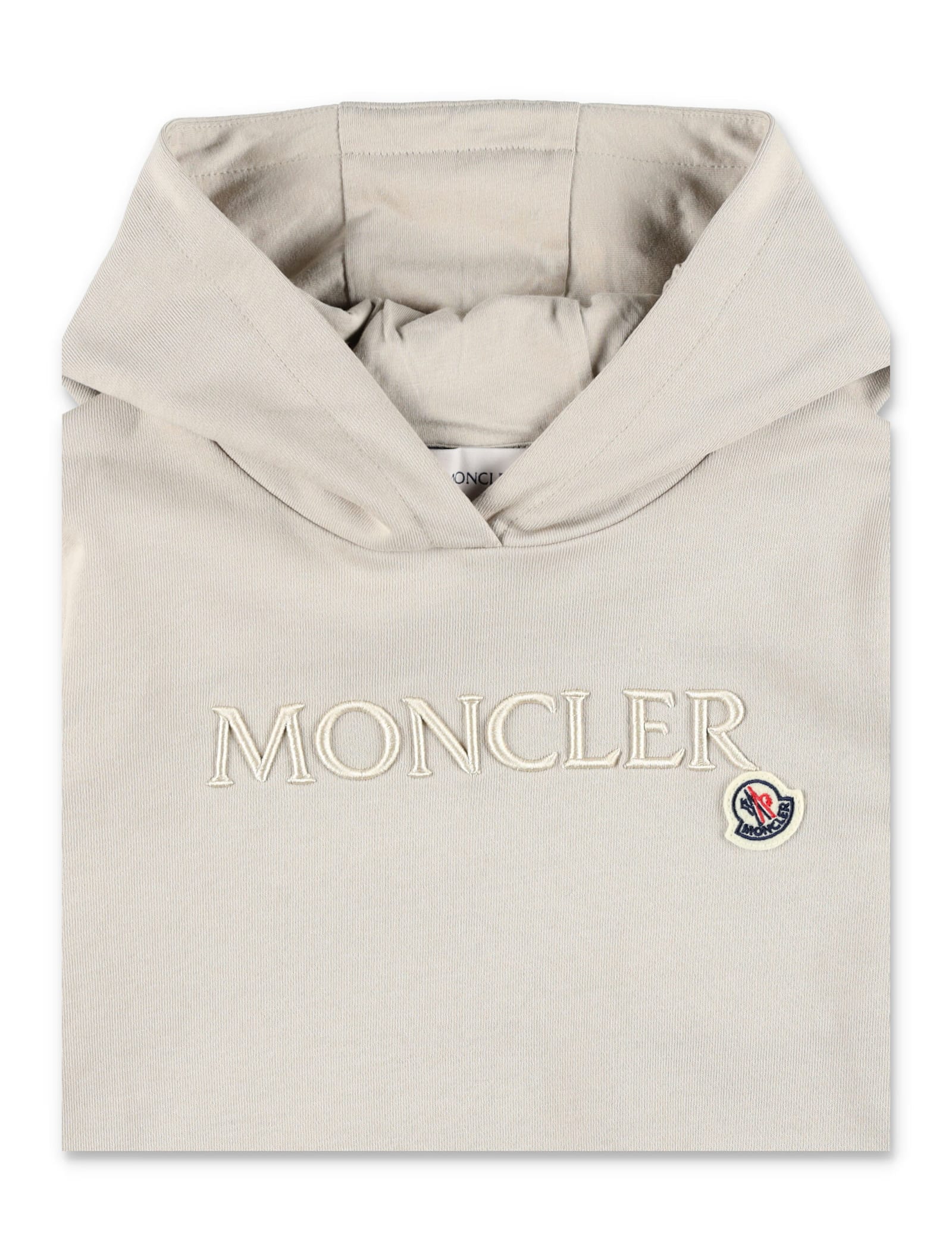 Moncler Hoodie Logo In Nude