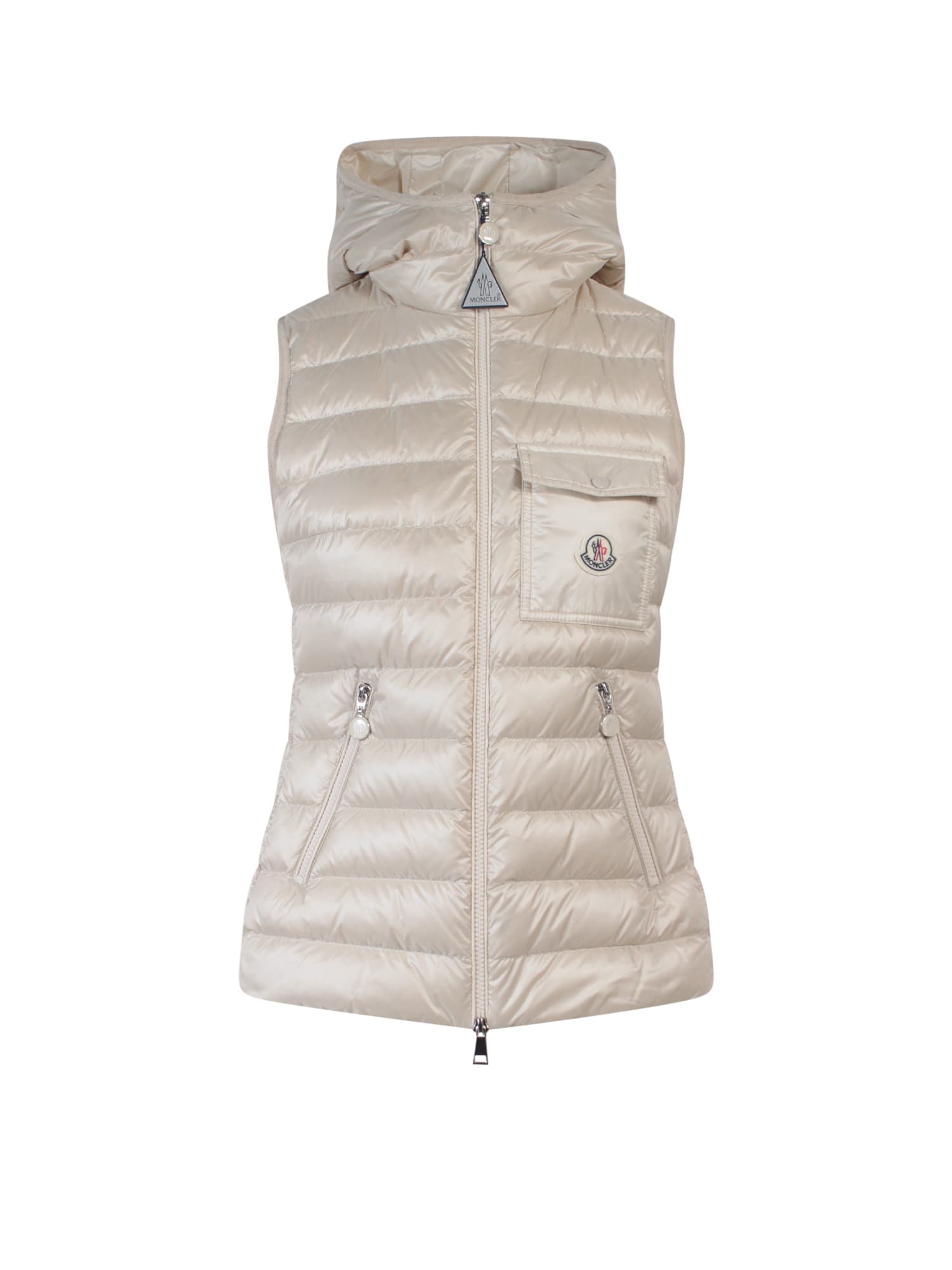 Moncler Glygos Down Gilet In Beige