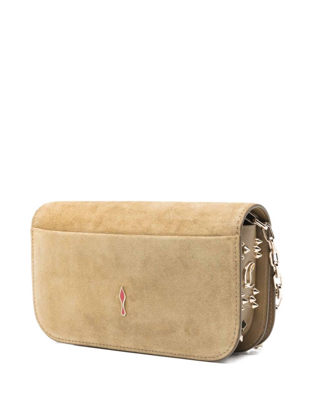 Christian Louboutin Paloma Suede Leather Clutch In Brown